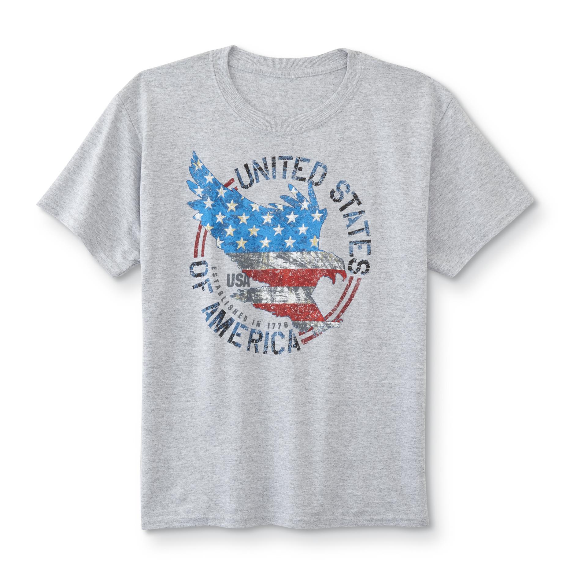 Boys' Graphic T-Shirt - United States Of America, Size: Small, Dark Grey Boys' Graphic T-Shirt - United States Of America, Size: Small, Dark Grey