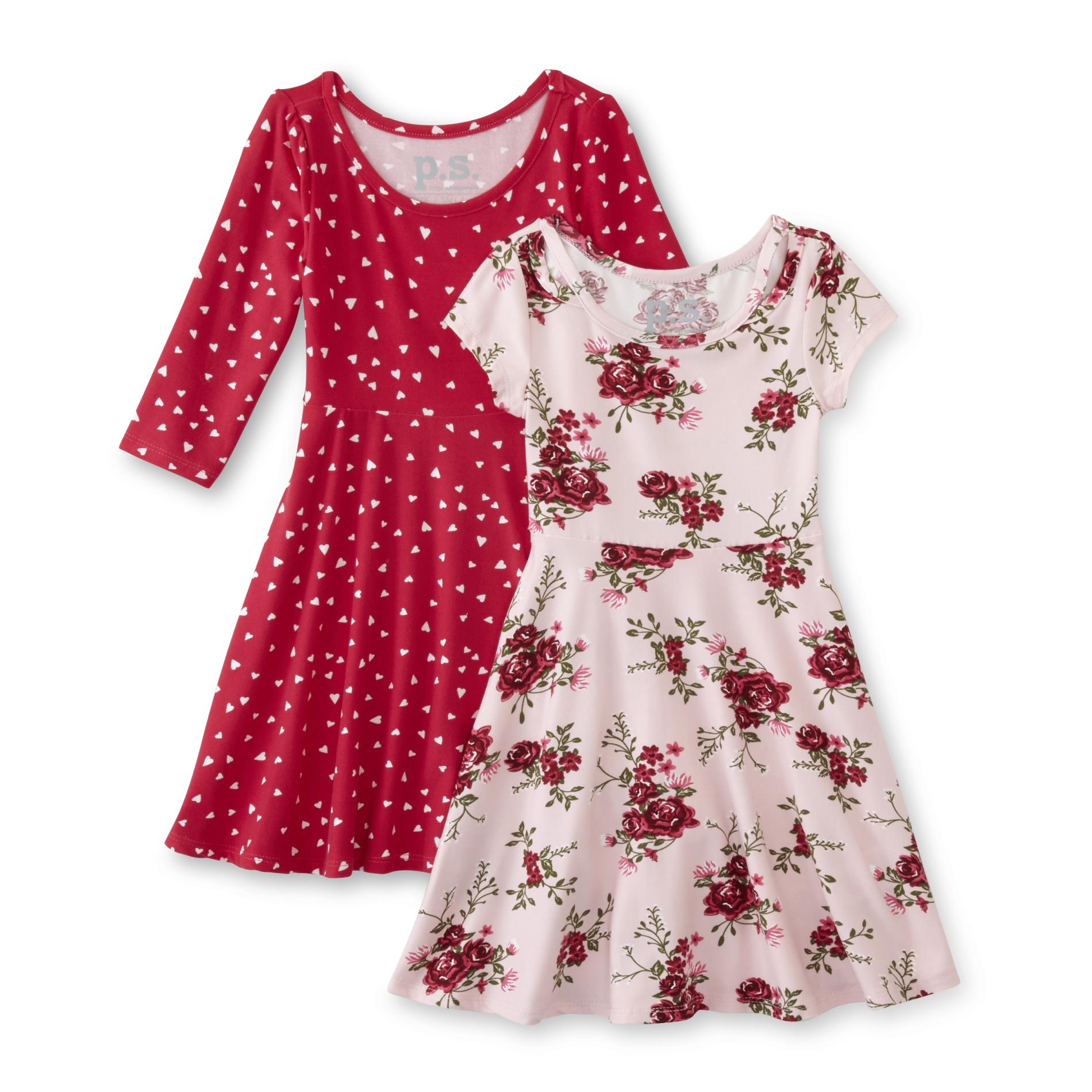 Children's Apparel Toddler Girls' 2-Pack Dresses - Heart/Floral
