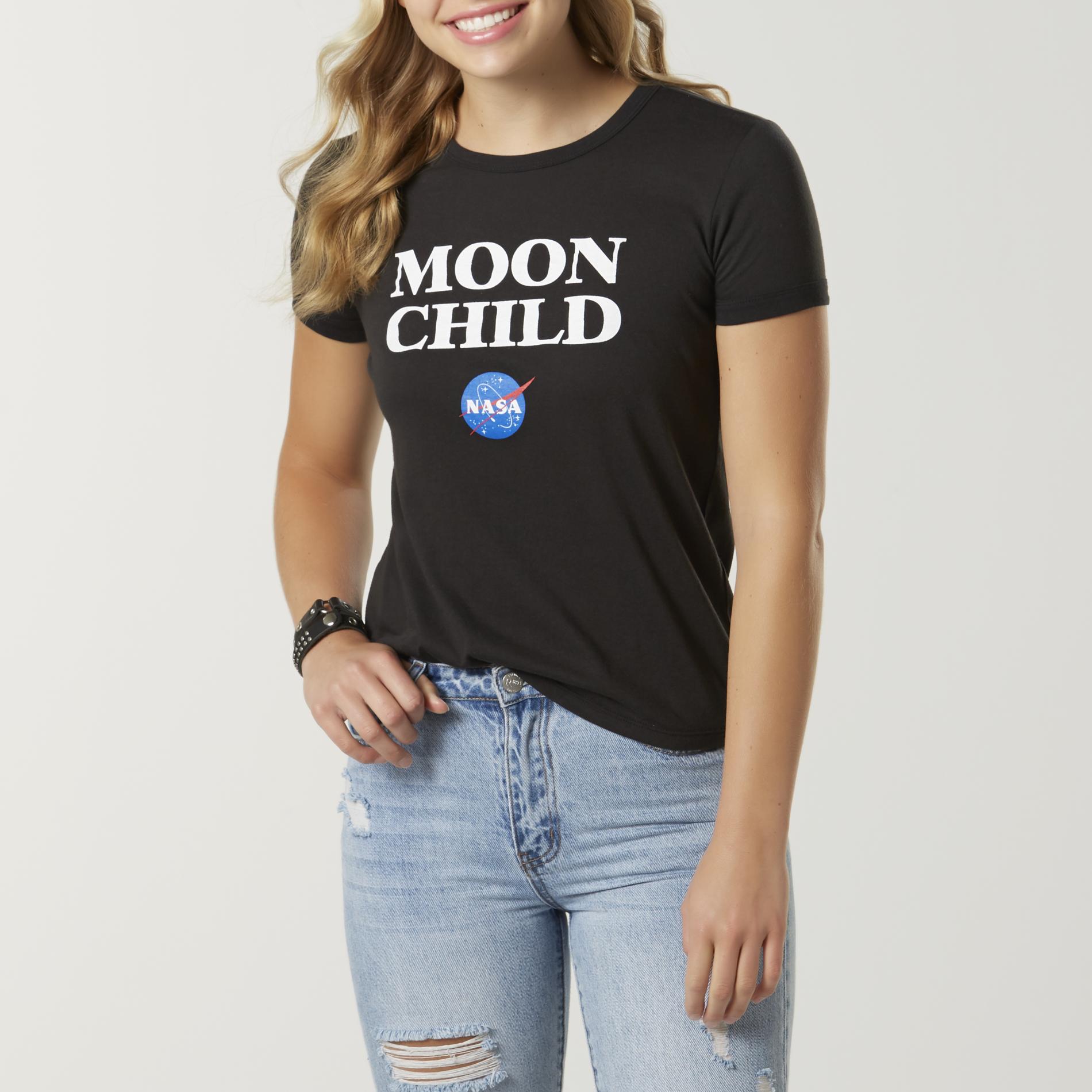 Joe Boxer Juniors' Graphic T-Shirt - NASA/Moon Child, Size: Small, Black Joe Boxer Juniors' Graphic T-Shirt - NASA/Moon Child, Size: Small, Black