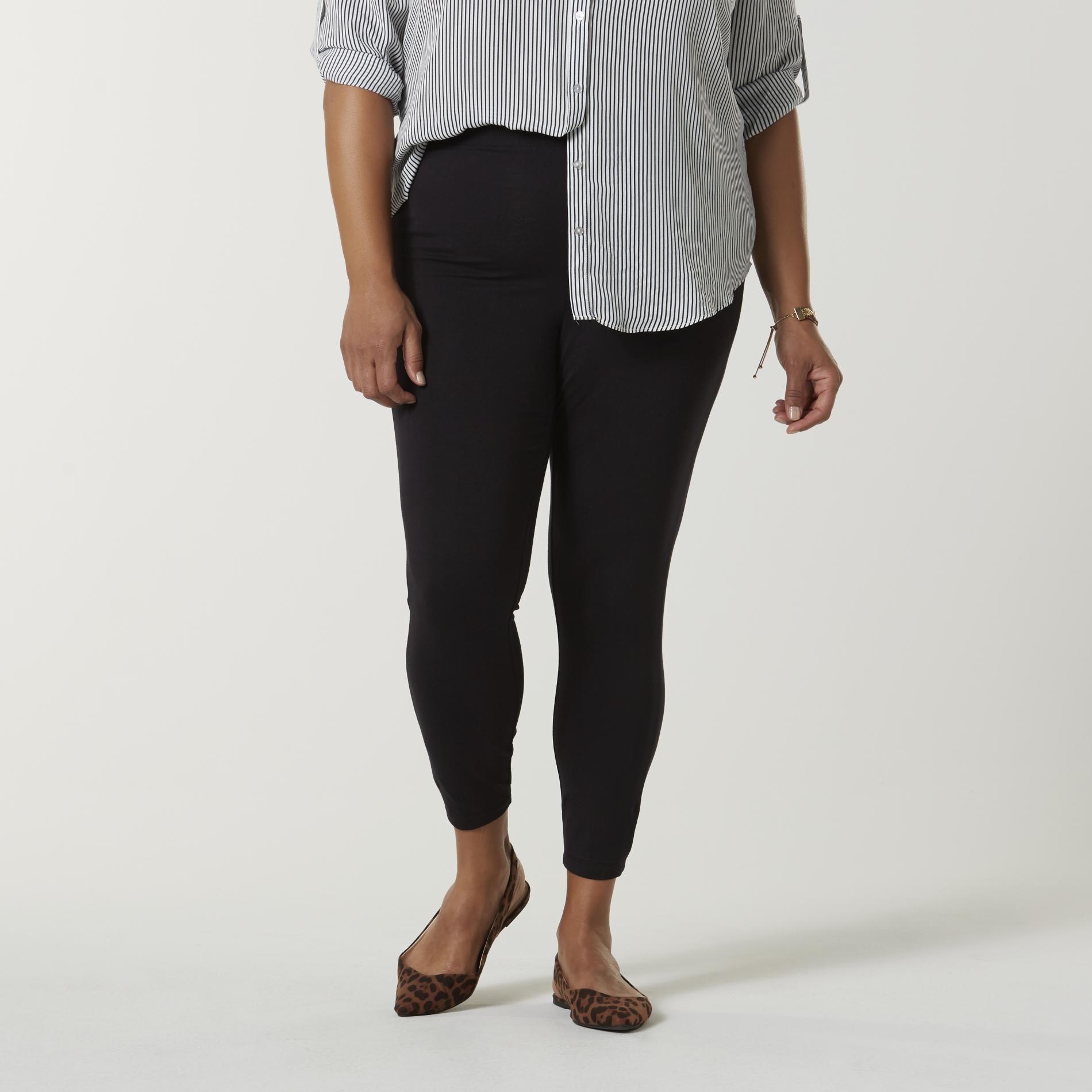 Simply Emma Women's Plus Cropped Leggings, Size: 2XL, Black Black Simply Emma Women's Plus Cropped Leggings, Size: 2XL, Black Black