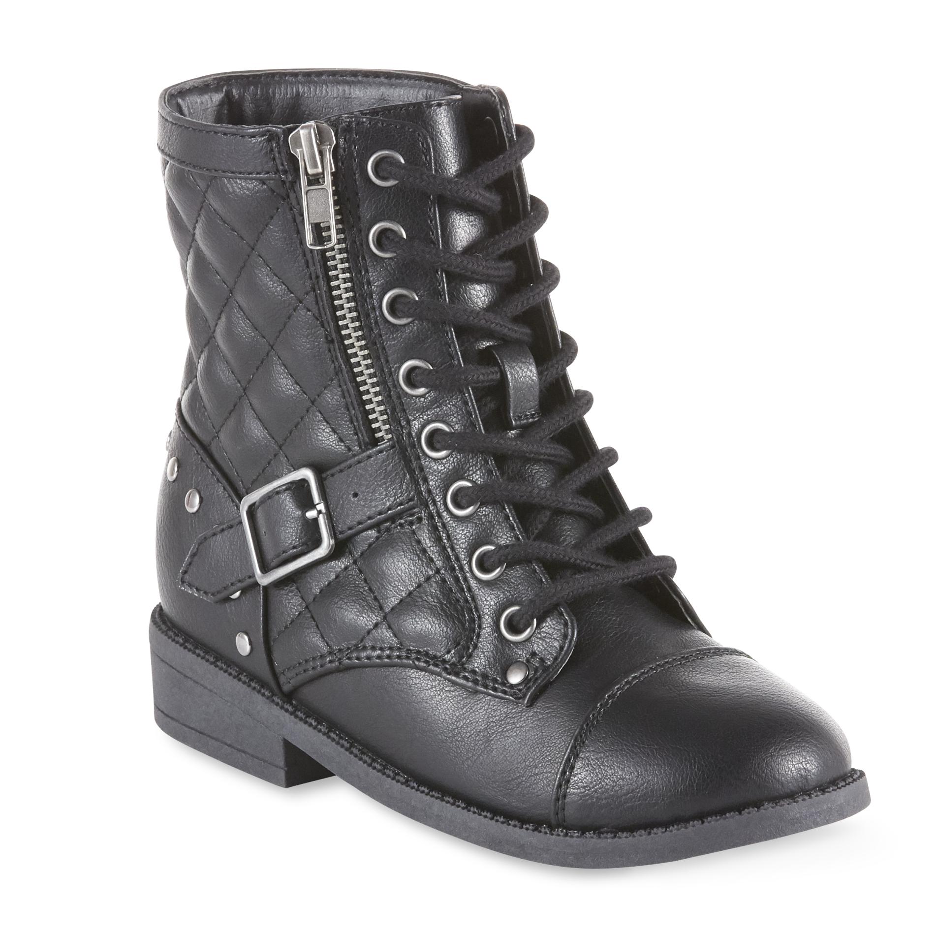 quilted boots black