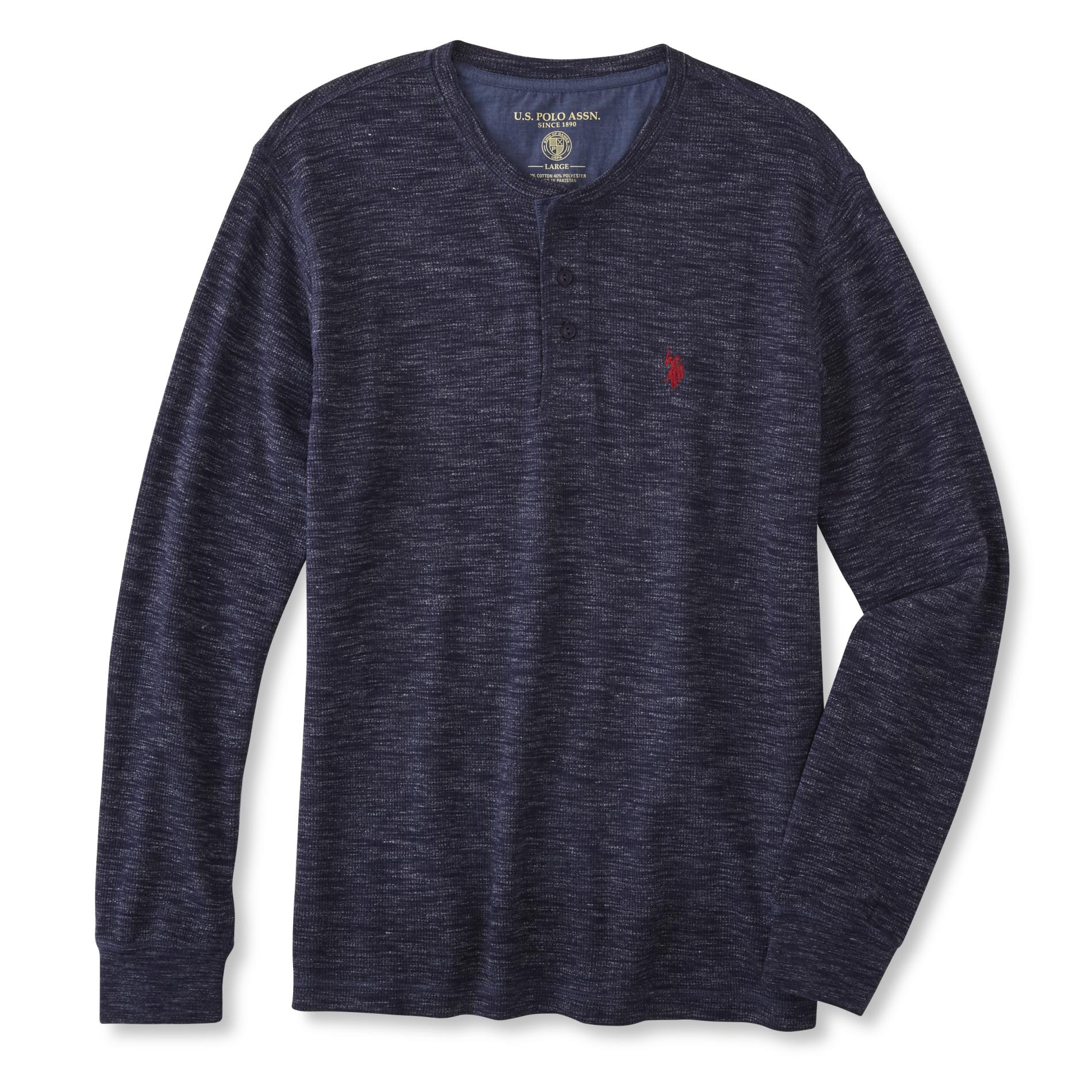 U.S. Polo Assn. Men's Thermal Henley Shirt - Space-Dyed