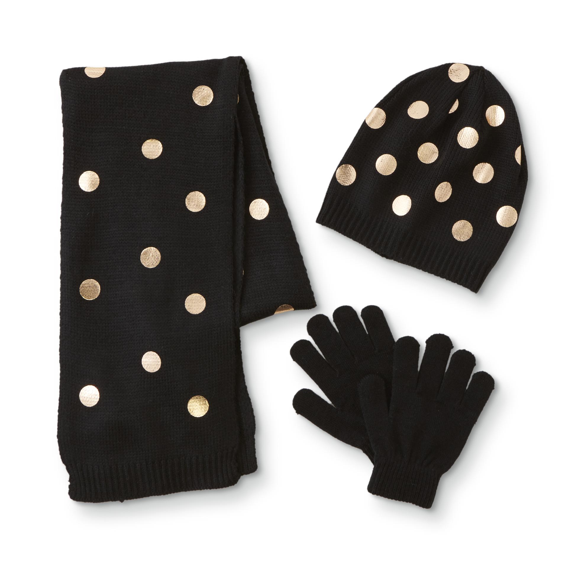 girls hat scarf and gloves