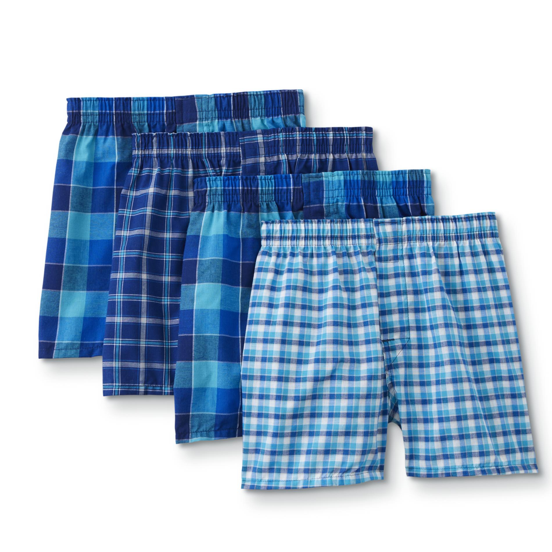 Hanes Boys' 4-Pairs Tagless Boxers - Plaid