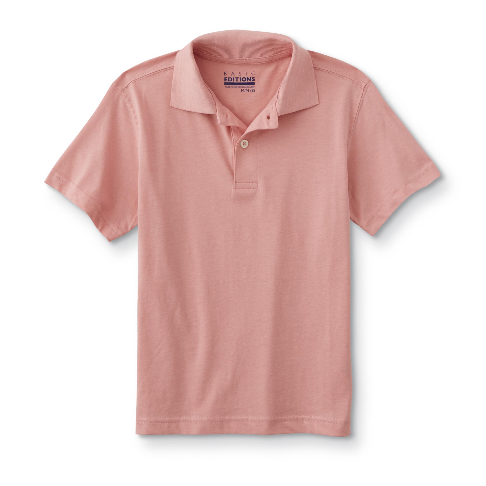 Basic Editions Boys' Polo Shirt, Size: Small, Bridal Pink Basic Editions Boys' Polo Shirt, Size: Small, Bridal Pink
