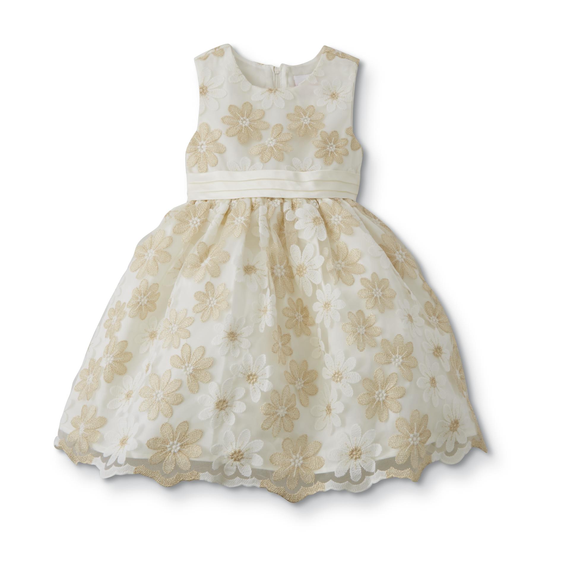 Nanette Girls' Sleeveless Occasion Dress - Floral, Size: 7, Off White Nanette Girls' Sleeveless Occasion Dress - Floral, Size: 7, Off White