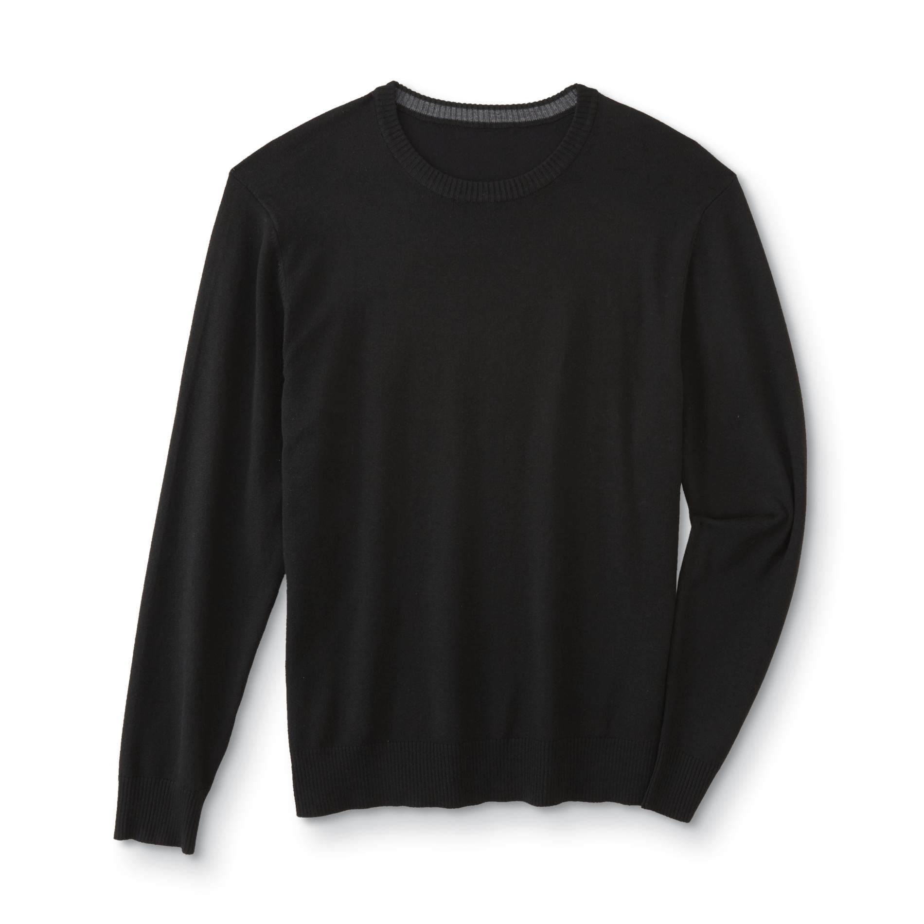 black mens crew neck sweater