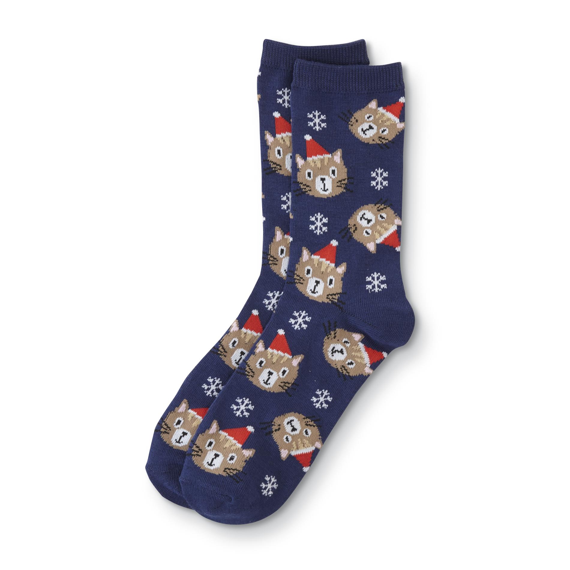 Women's Christmas Crew Socks - Cats