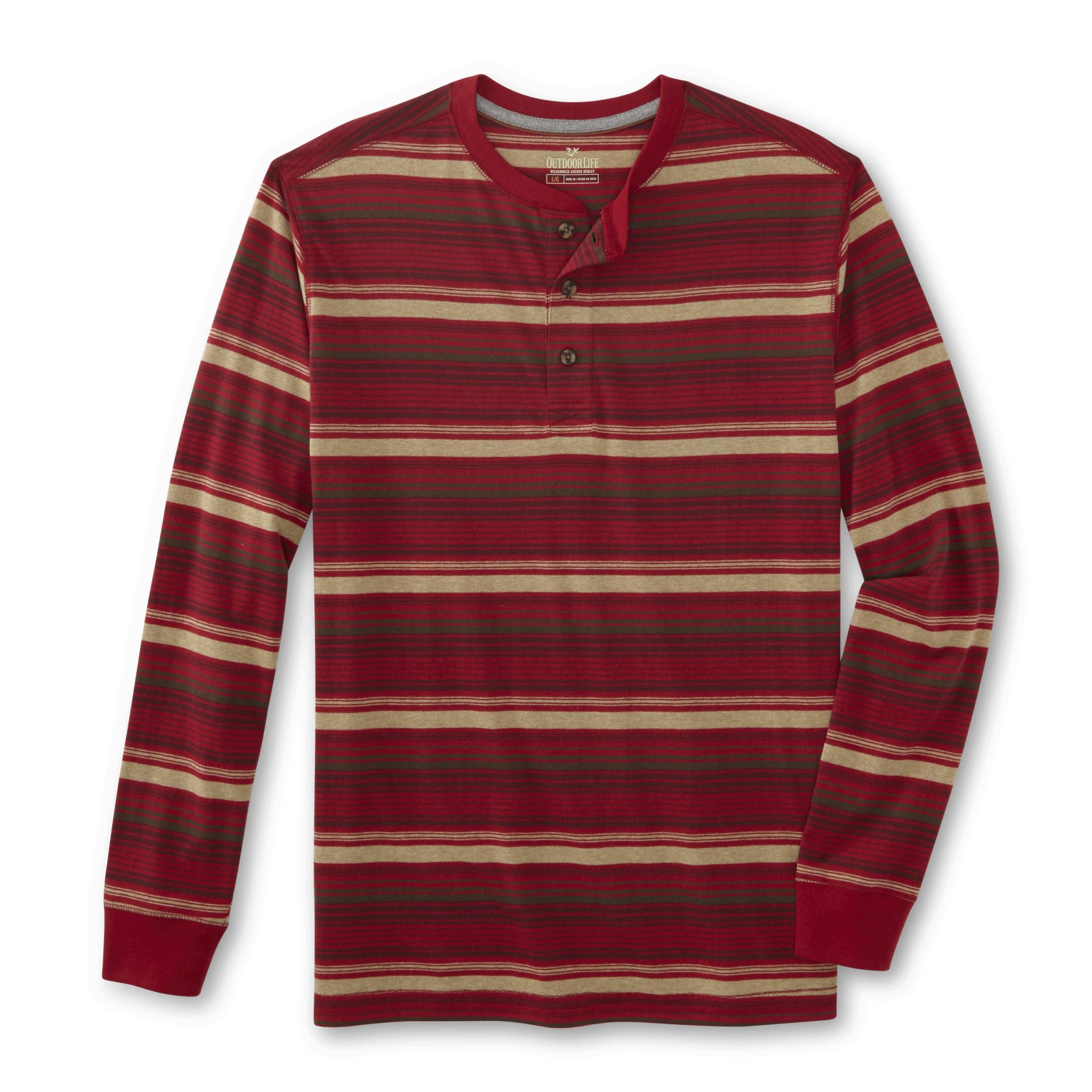 Outdoor Life® Men's LongSleeve Henley Shirt Striped Shop Your Way