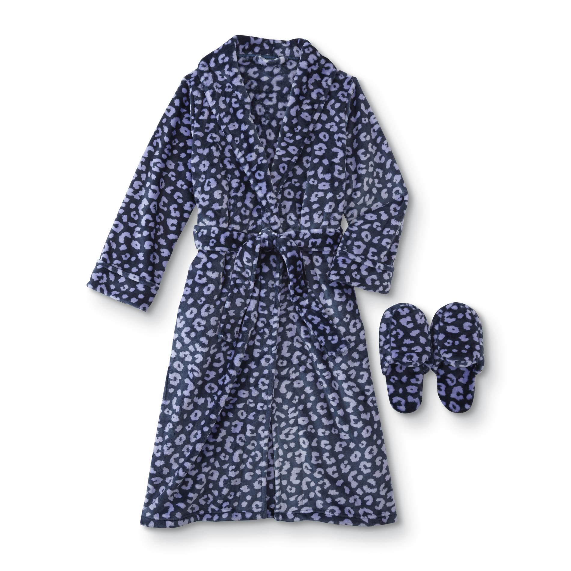 Simply Styled Women's Plush Robe & Slippers