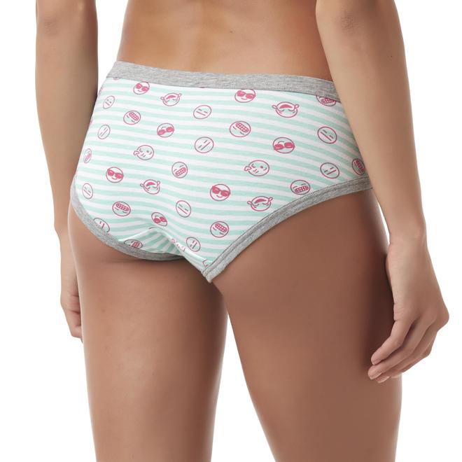 Joe Boxer Women's Hipster Panties Striped Emoji