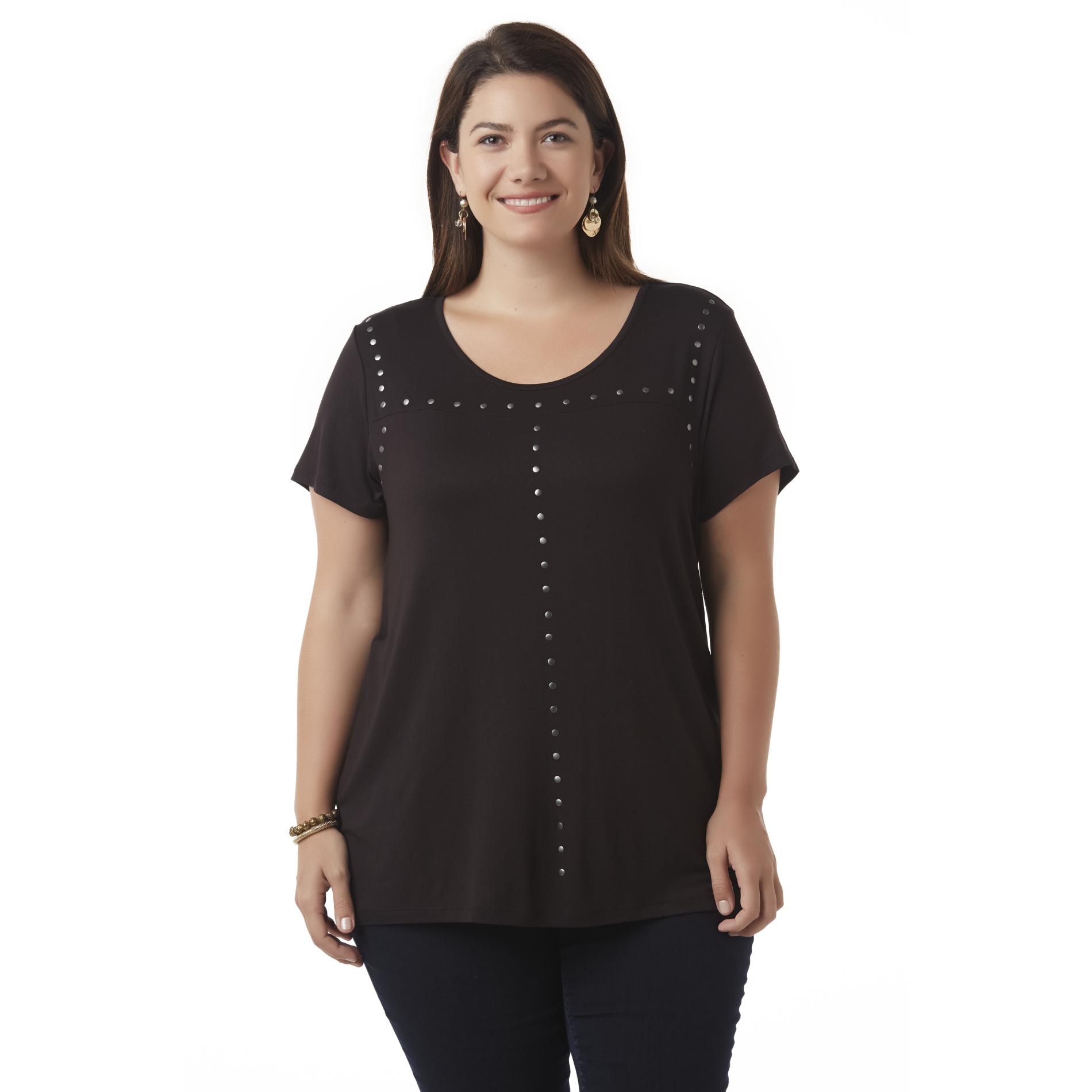 Simply Emma Women's Plus Embellished Top
