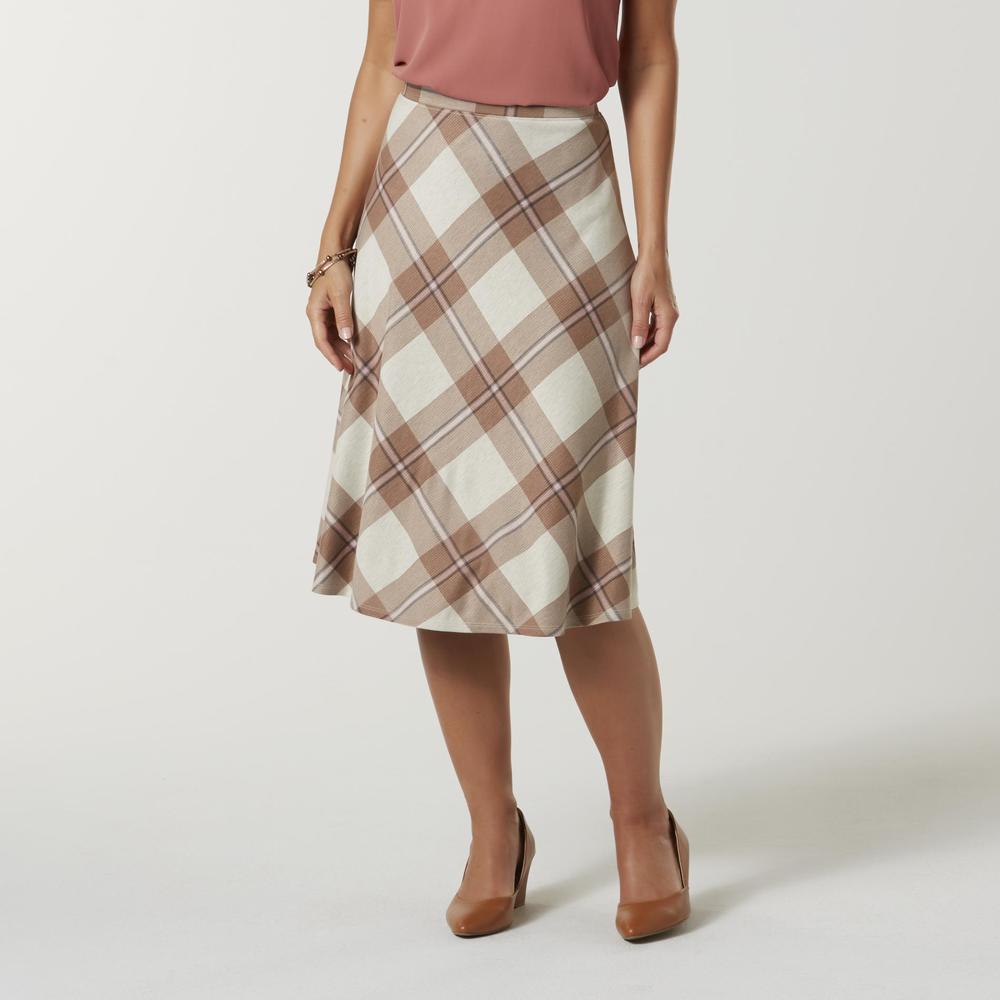 Laura Scott Women's Knit Skirt - Plaid