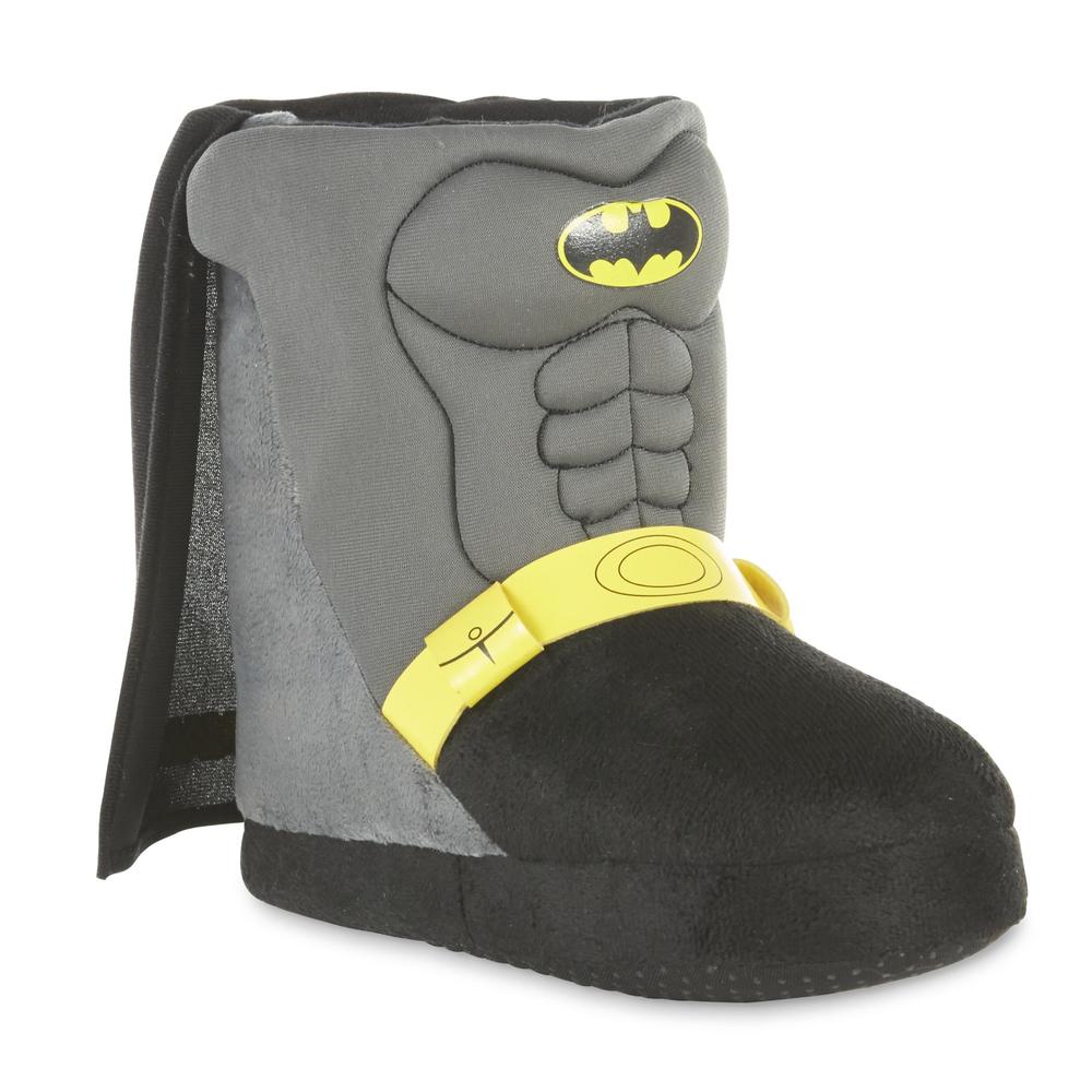DC Comics Boy's Batman Black/Gray/Yellow Boot Slipper
