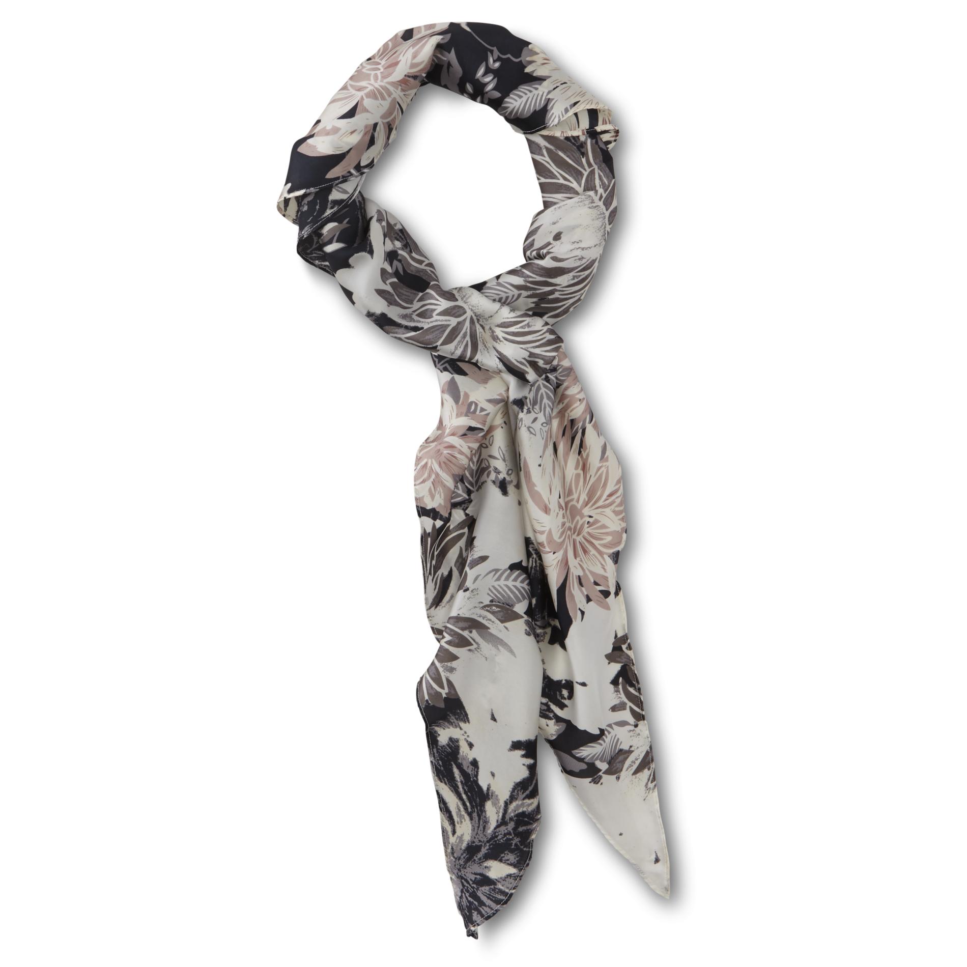 Women's Silky Fashion Scarf - Floral