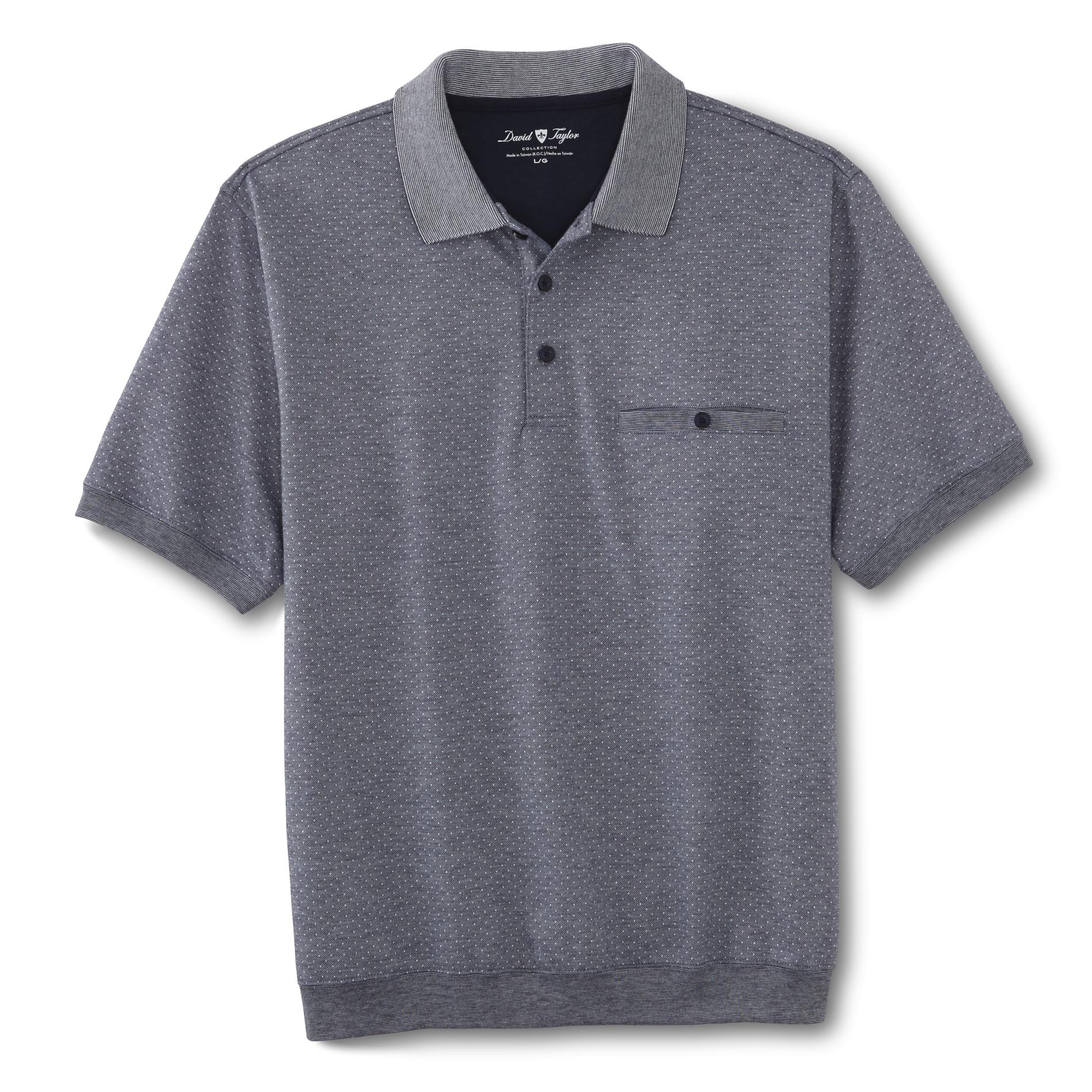 David Taylor Collection Men's Banded Bottom Polo Shirt - Dotted