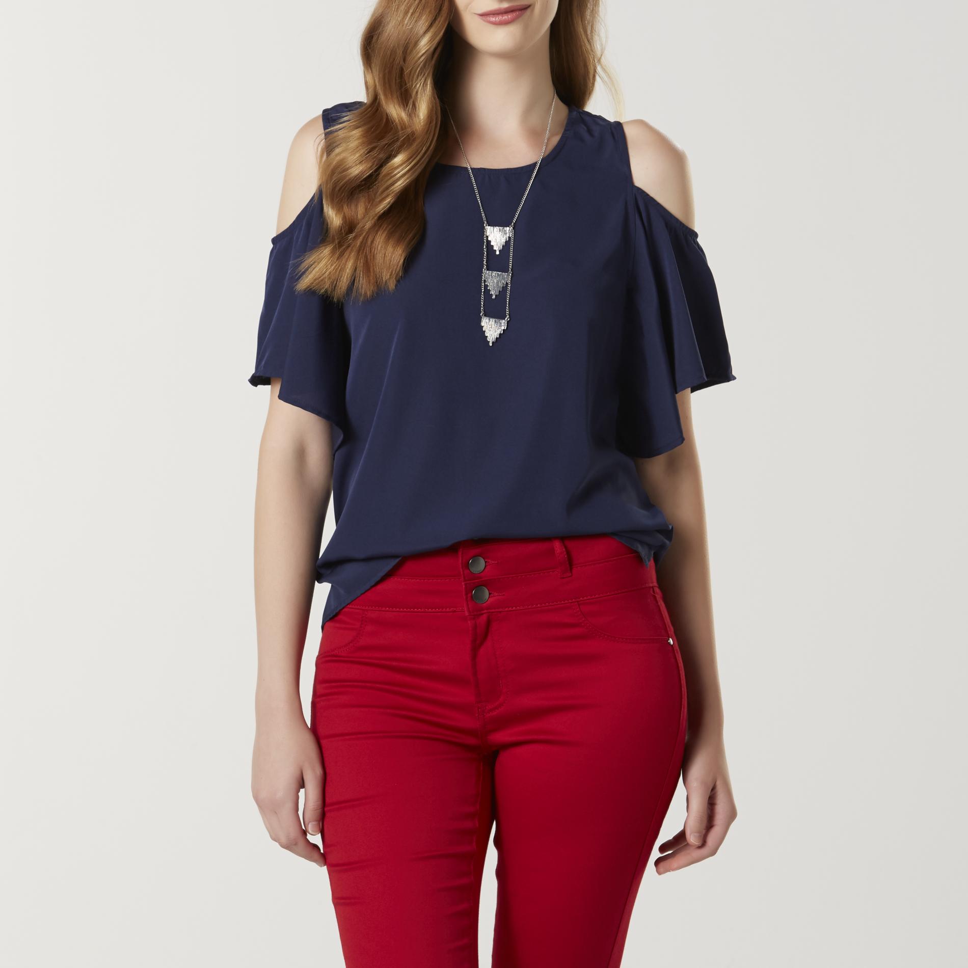 Attention Women's Cold Shoulder Top, Size: Medium, Maritime Blue Attention Women's Cold Shoulder Top, Size: Medium, Maritime Blue