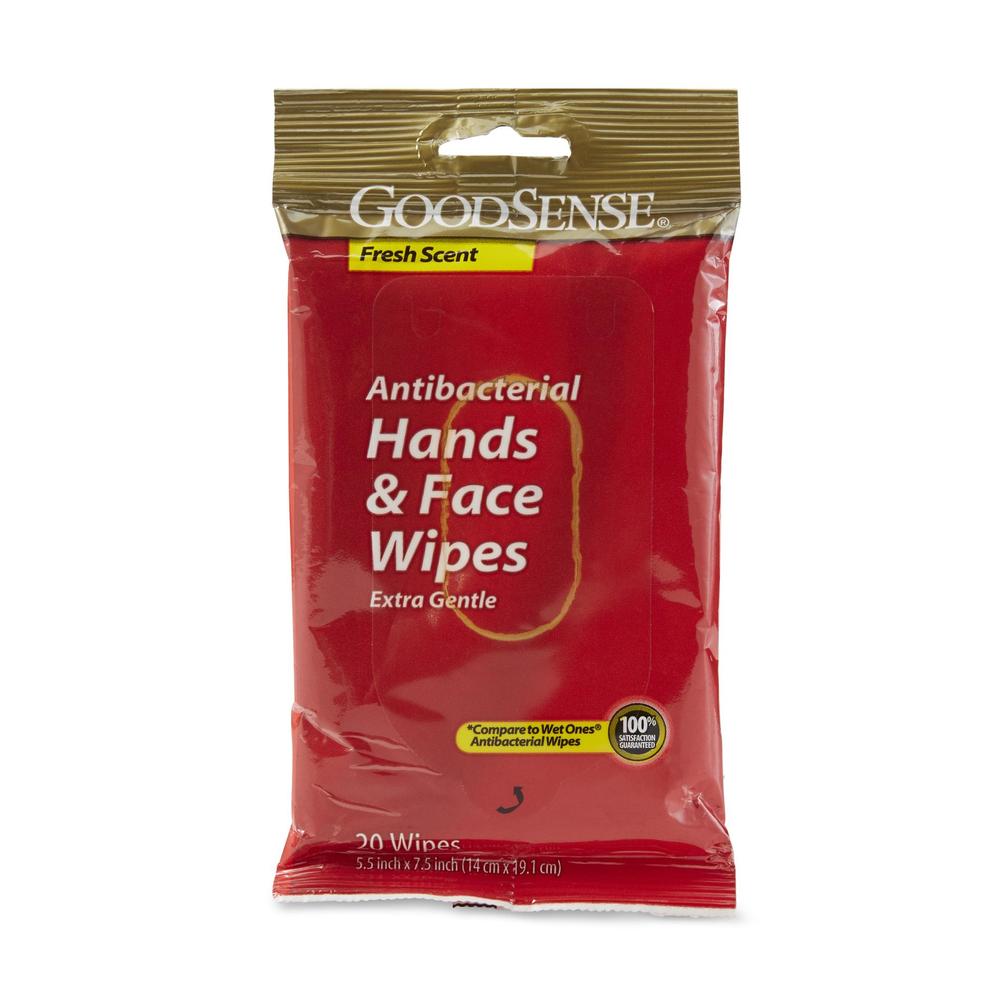 GoodSense Antibacterial Hands & Face Wipes - 20 Wipes
