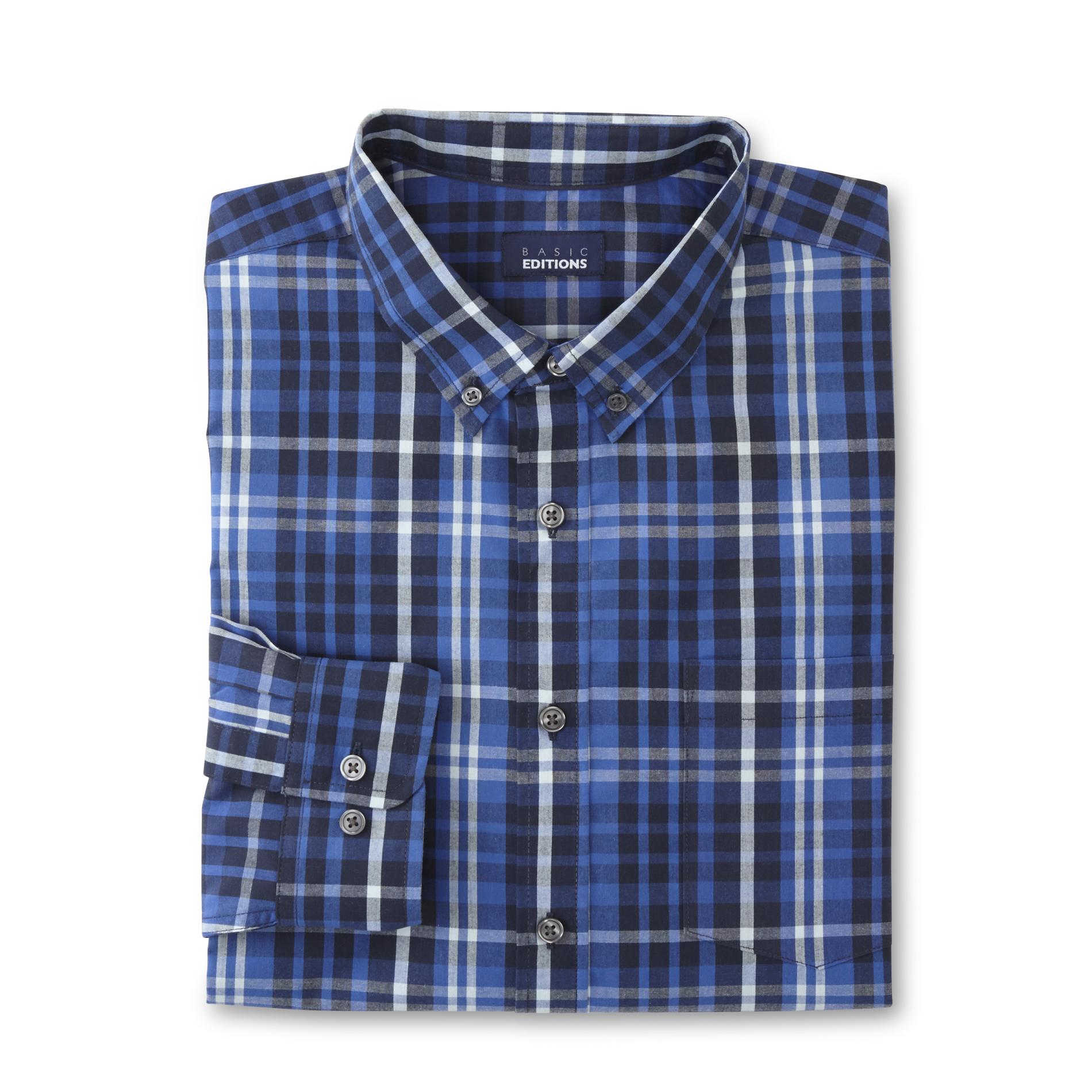 Basic Editions Men's Easy-Care Dress Shirt - Plaid