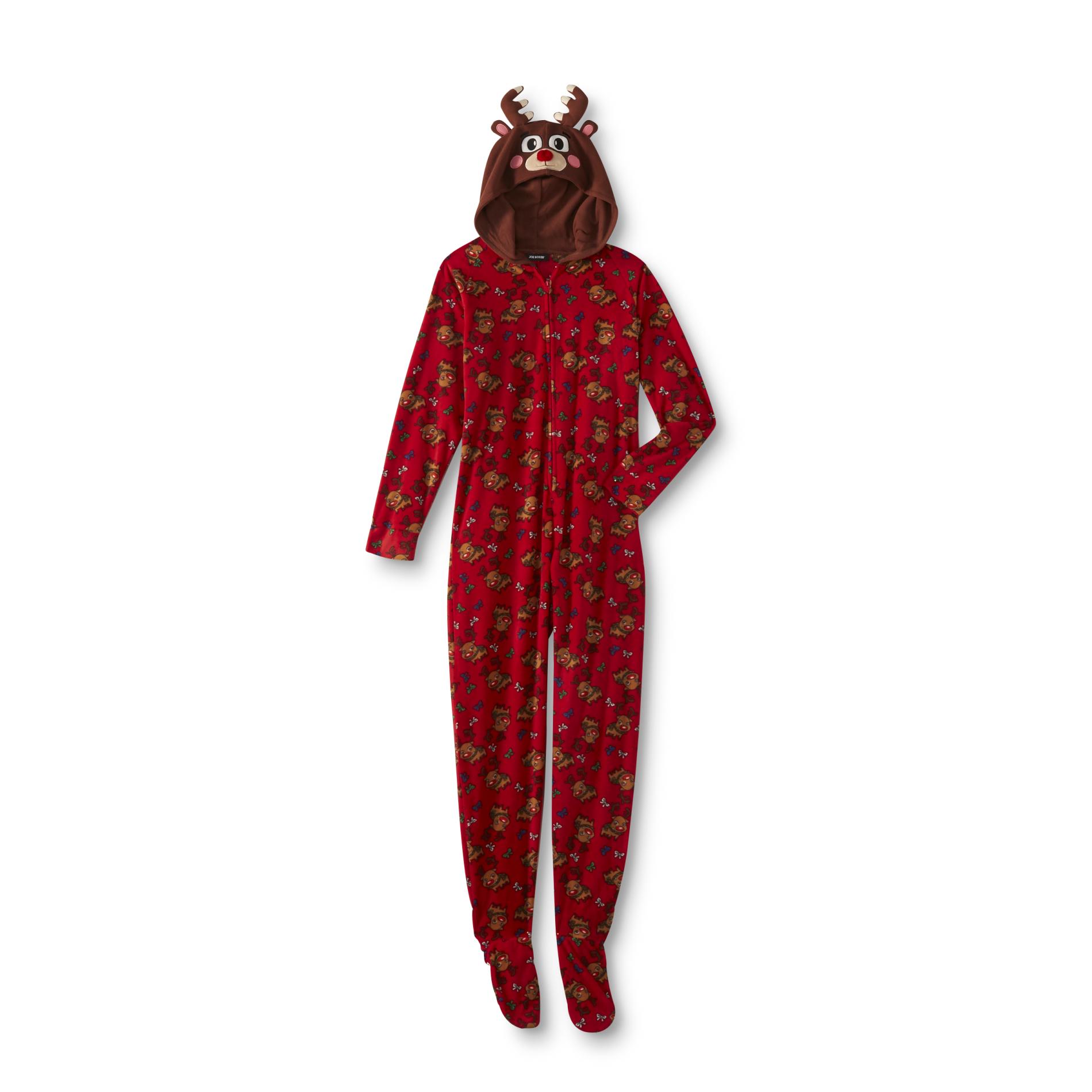 Joe Boxer Junior's Footed Pajamas - Reindeer