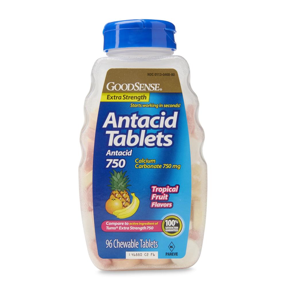 GoodSense Extra Strength Tropical Fruit Chewable Antacid - 96 Tablets