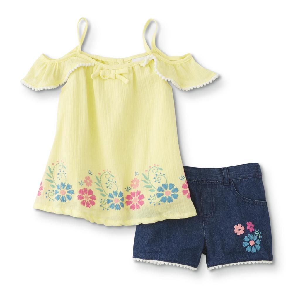 Toddler Girls' Cold Shoulder Top & Shorts - Floral