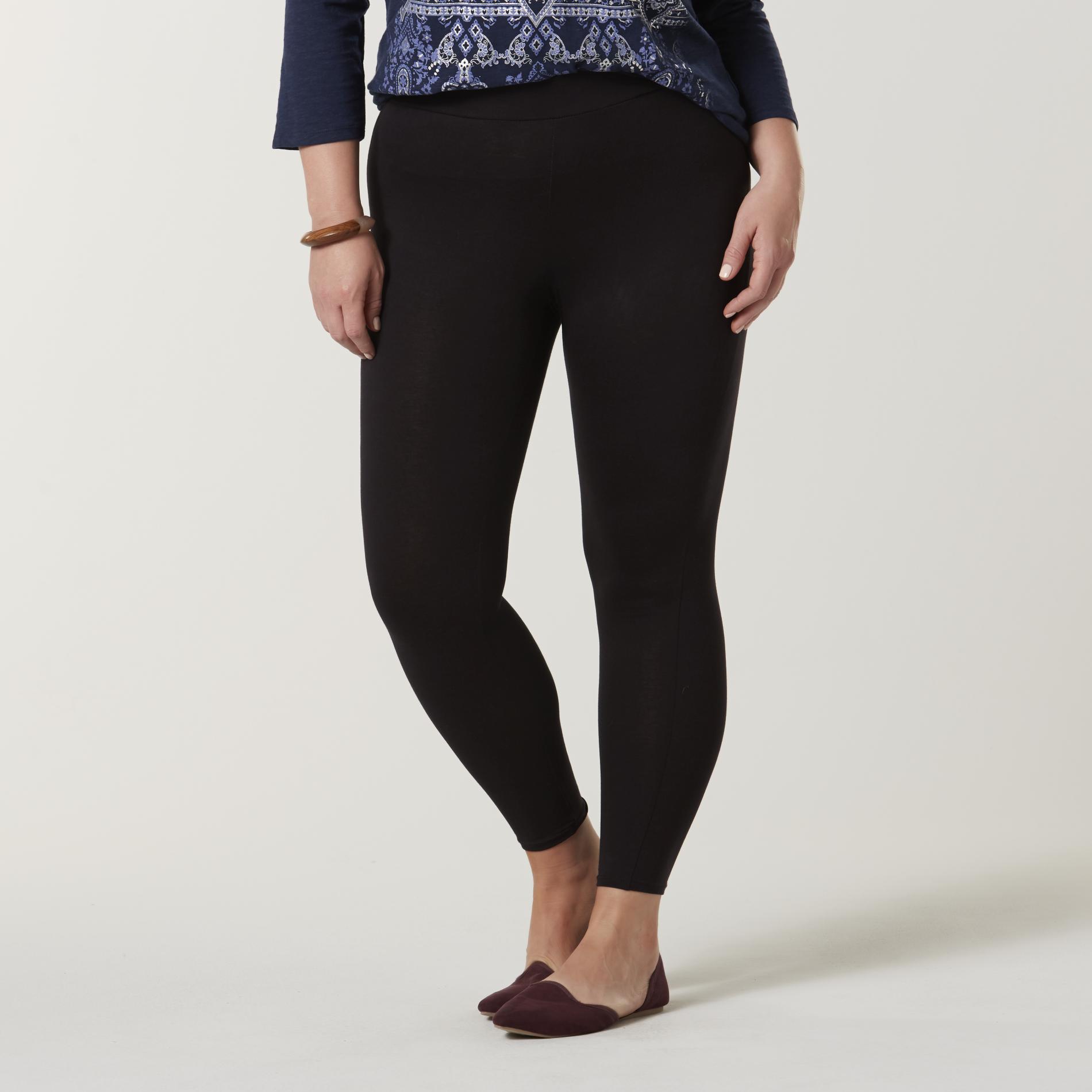 Simply Emma Women's Plus Capri Leggings, Size: 2XL, Black Black Simply Emma Women's Plus Capri Leggings, Size: 2XL, Black Black
