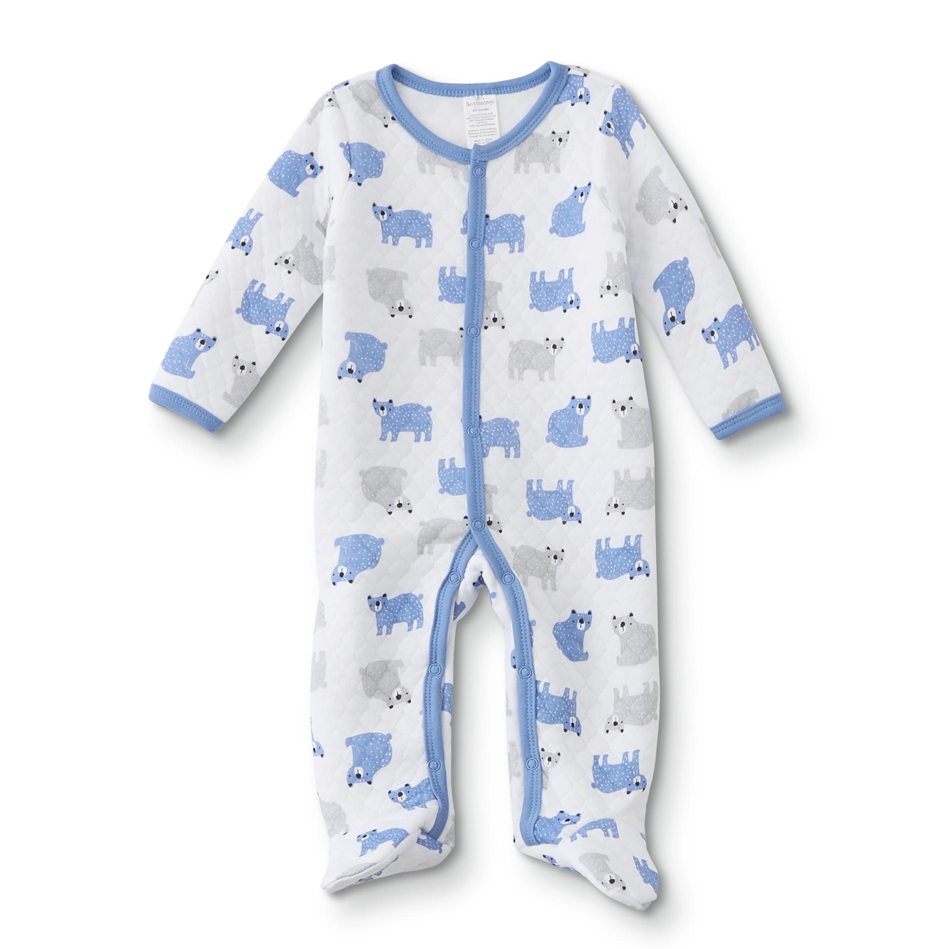 Cudlie Infant Boys' Quilted Sleeper Pajamas - Bears