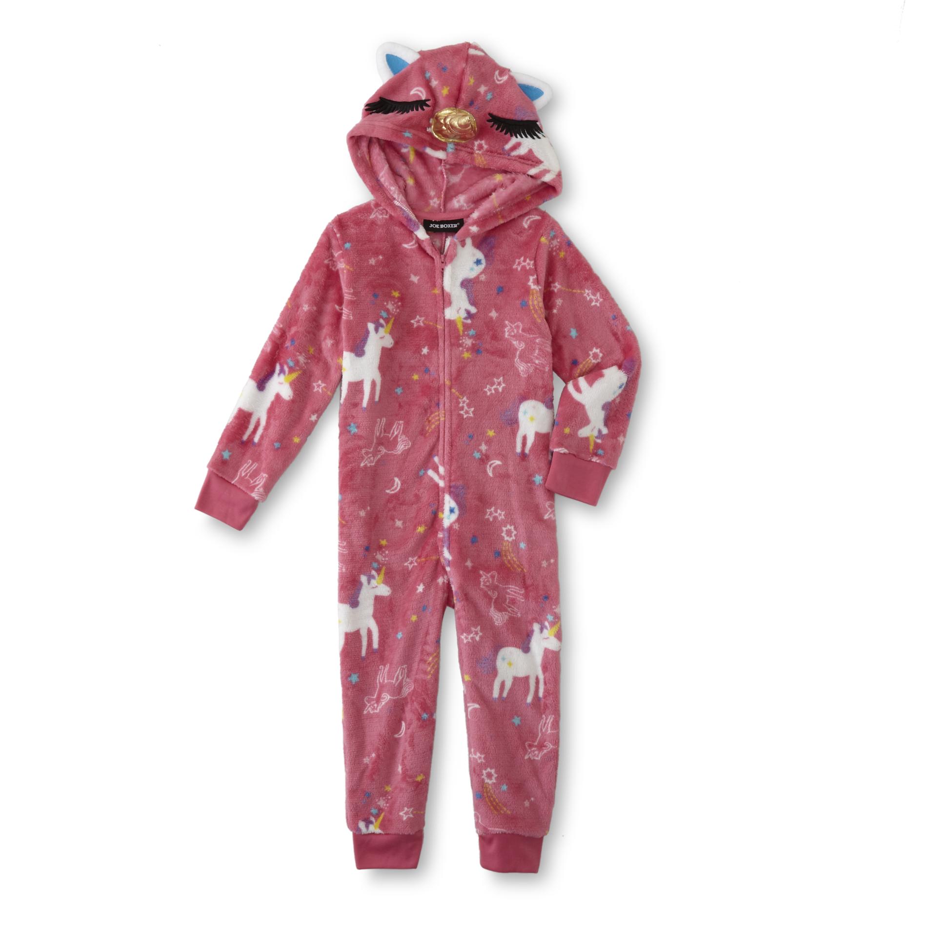 Joe Boxer Infant & Toddler Girls' Hooded Sleeper Pajamas - Unicorns