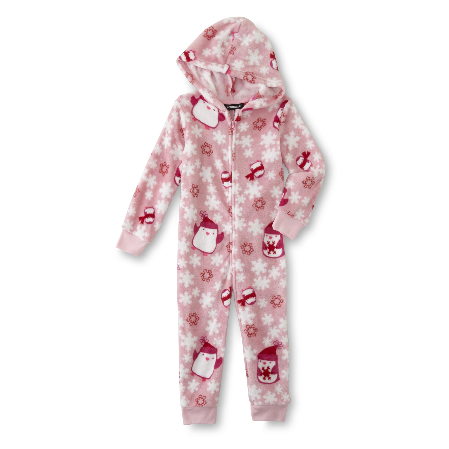 Joe Boxer Infant & Toddler Girls' Hooded Sleeper Pajamas - Penguins