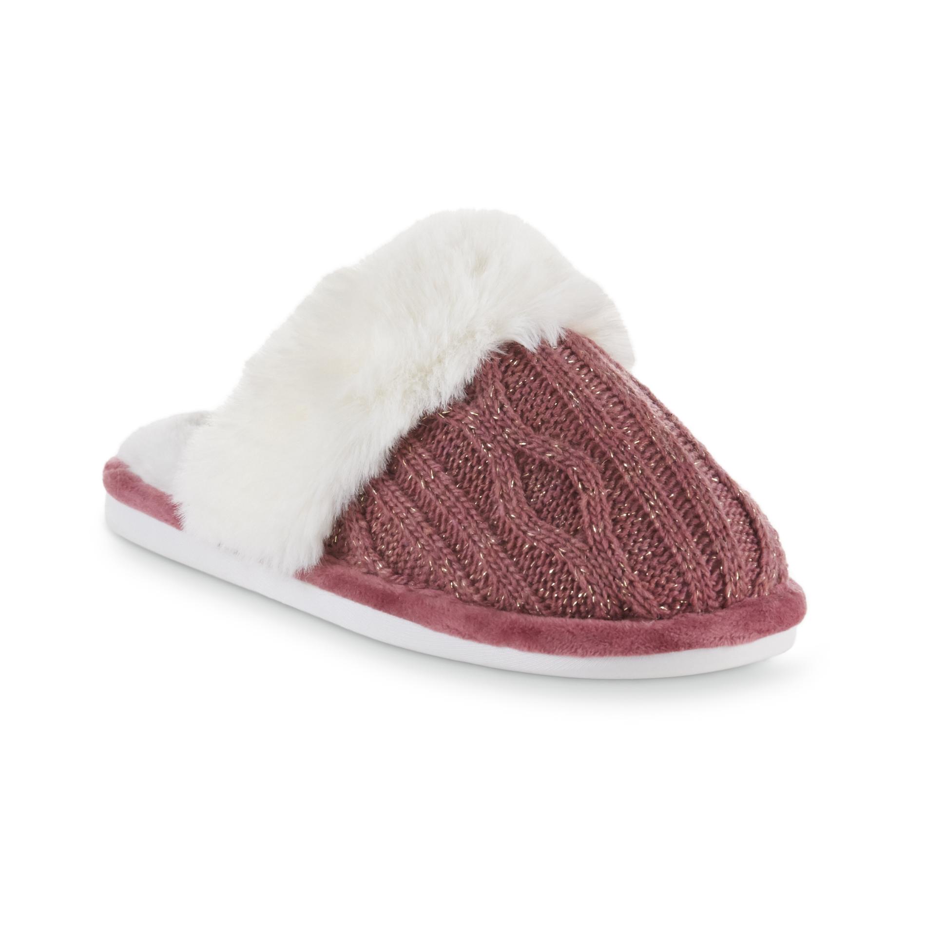 Heavenly Feet Women's Cheerful Scuff Slipper - Red