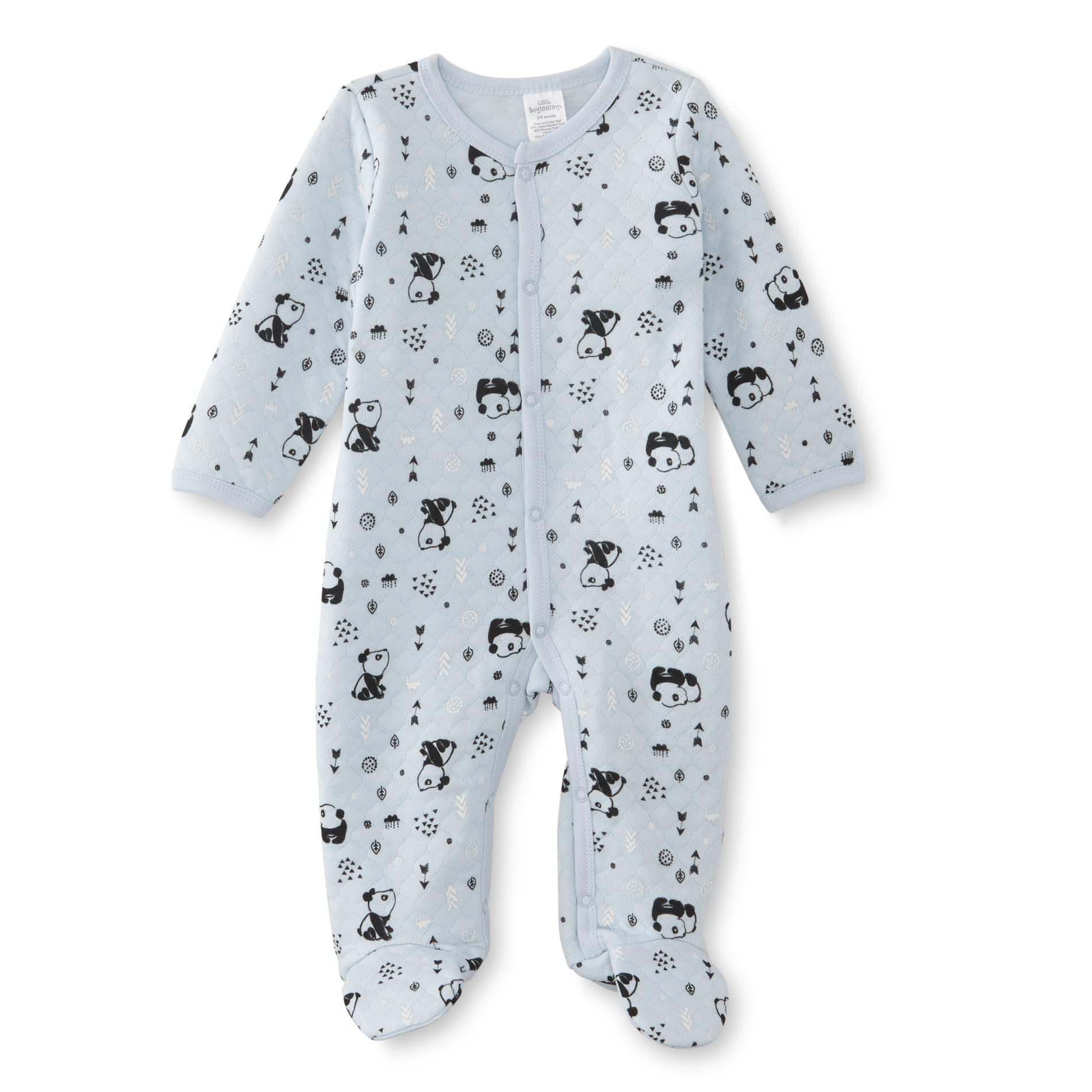 Cudlie Infant Boys' Quilted Sleeper Pajamas - Pandas