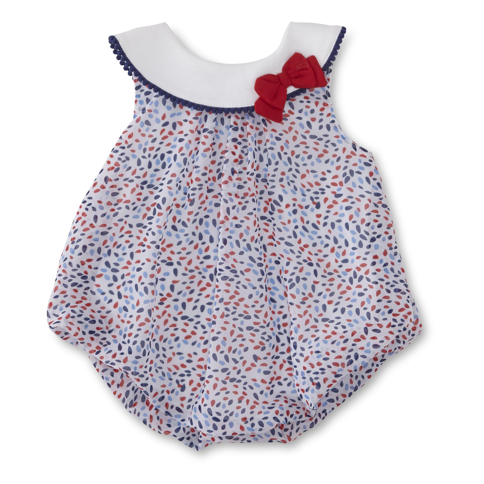 Baby Essentials Infant Girls' Bubble Romper - Nautical/Dots