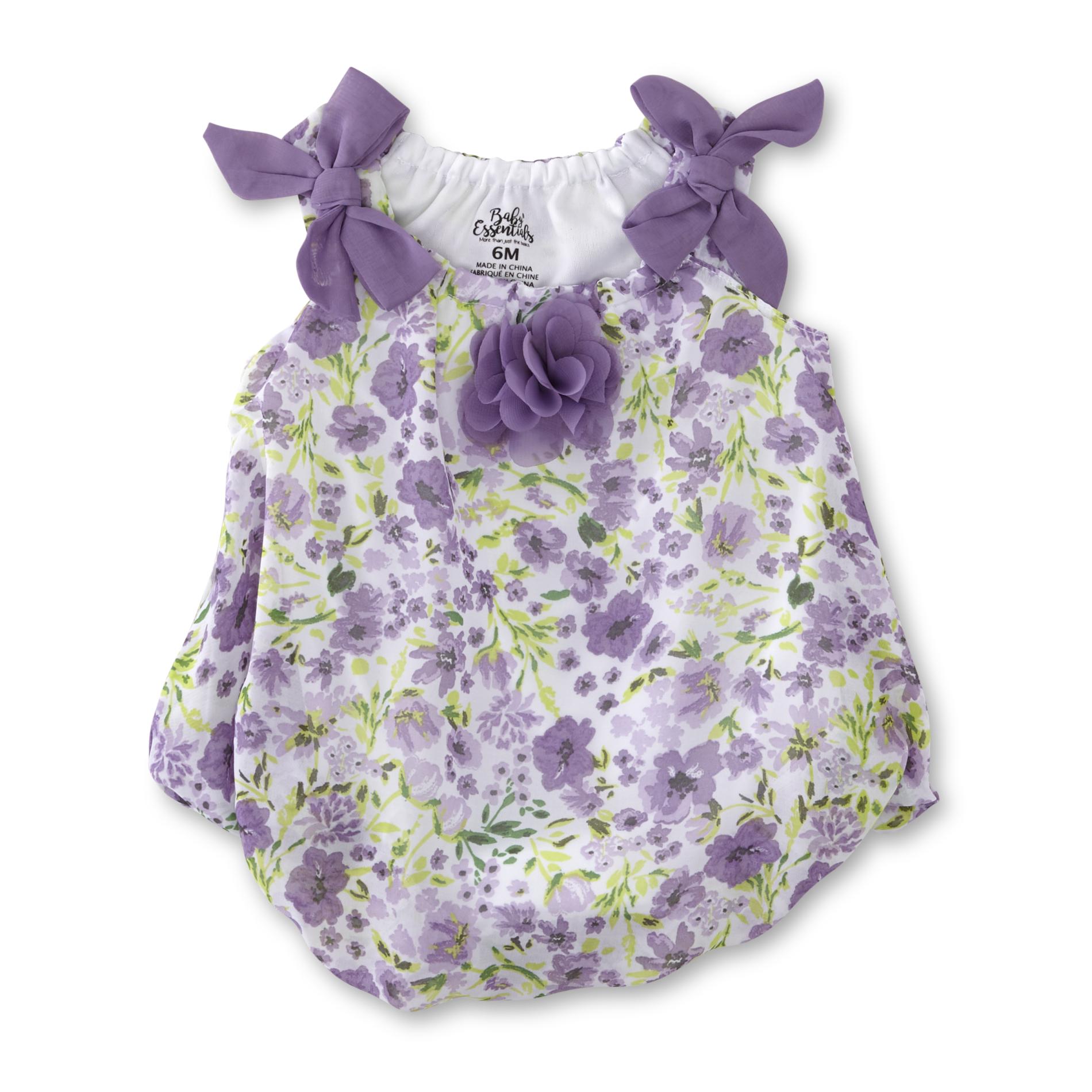 Baby Essentials Infant Girls' Bubble Romper - Floral