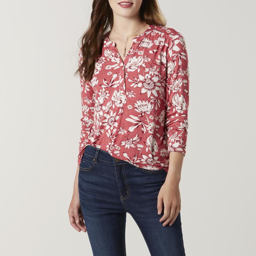 Simply Styled Women's Henley - Floral