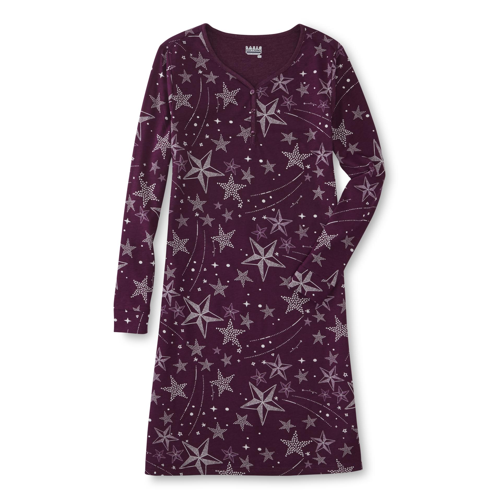 Basic Editions Women's Nightgown Stars