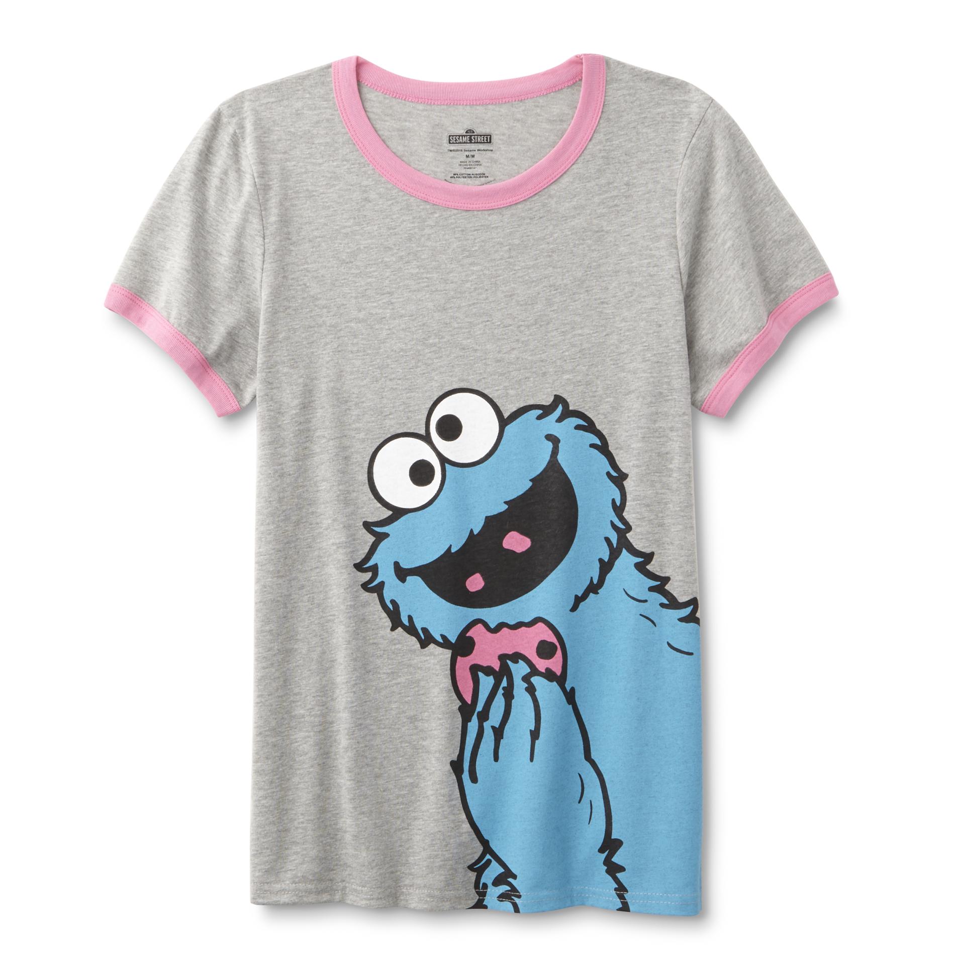 Sesame Street Women's Pajama T-Shirt - Cookie Monster