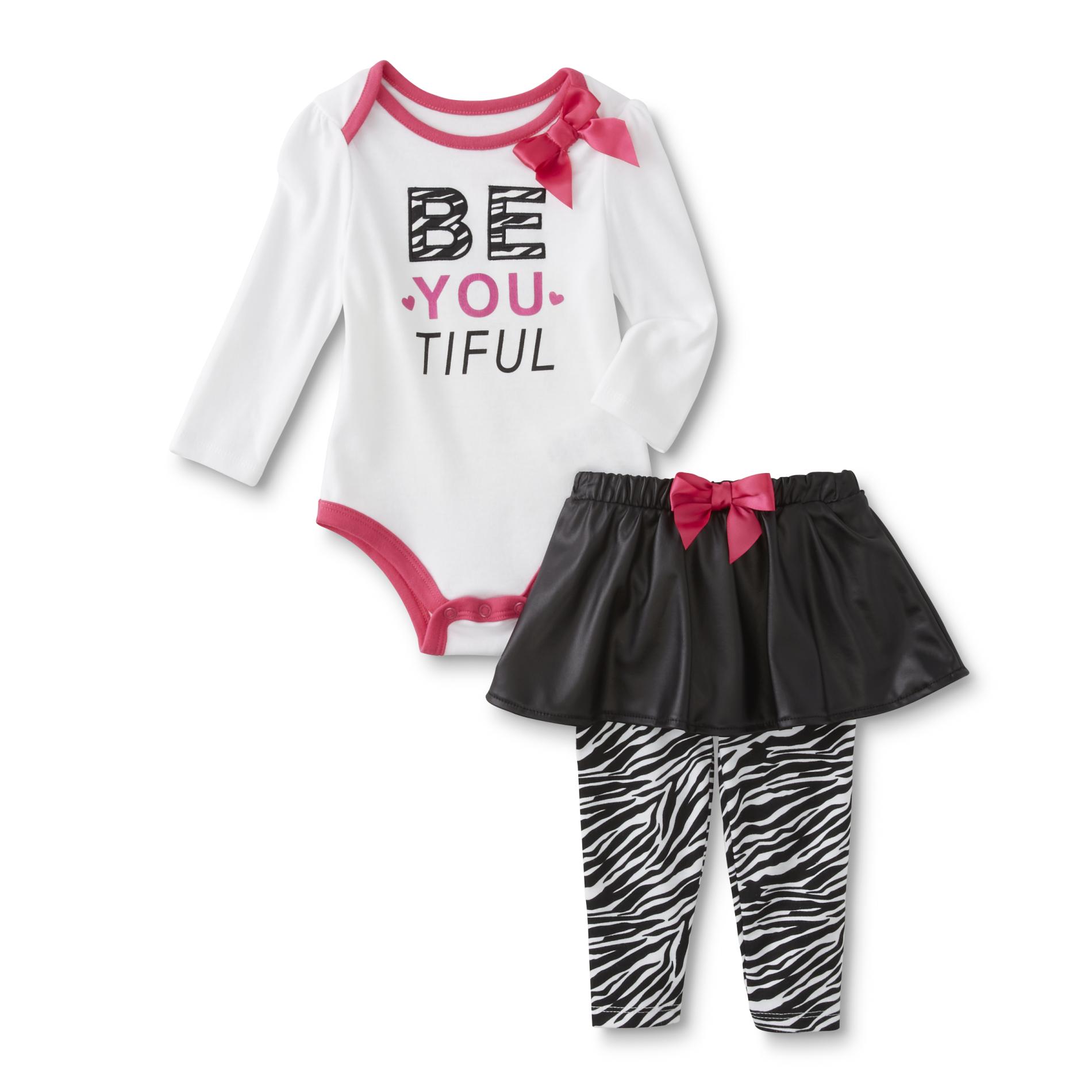 Freshly Squeezed Newborn & Infant Girl's Bodysuit & Skeggings - Zebra
