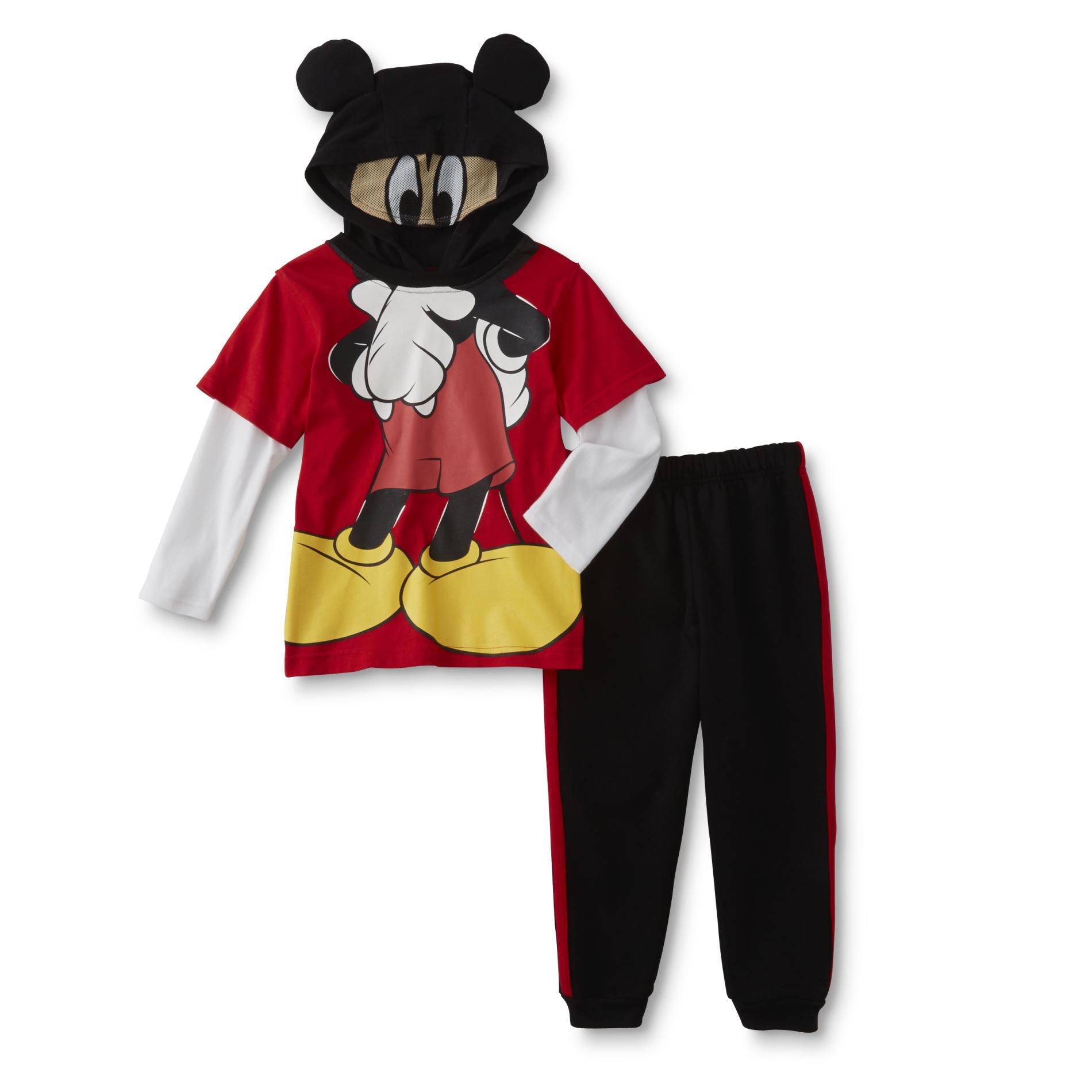 Disney Mickey Mouse Infant & Toddler Boy's Hooded Costume Shirt & Pants - Red