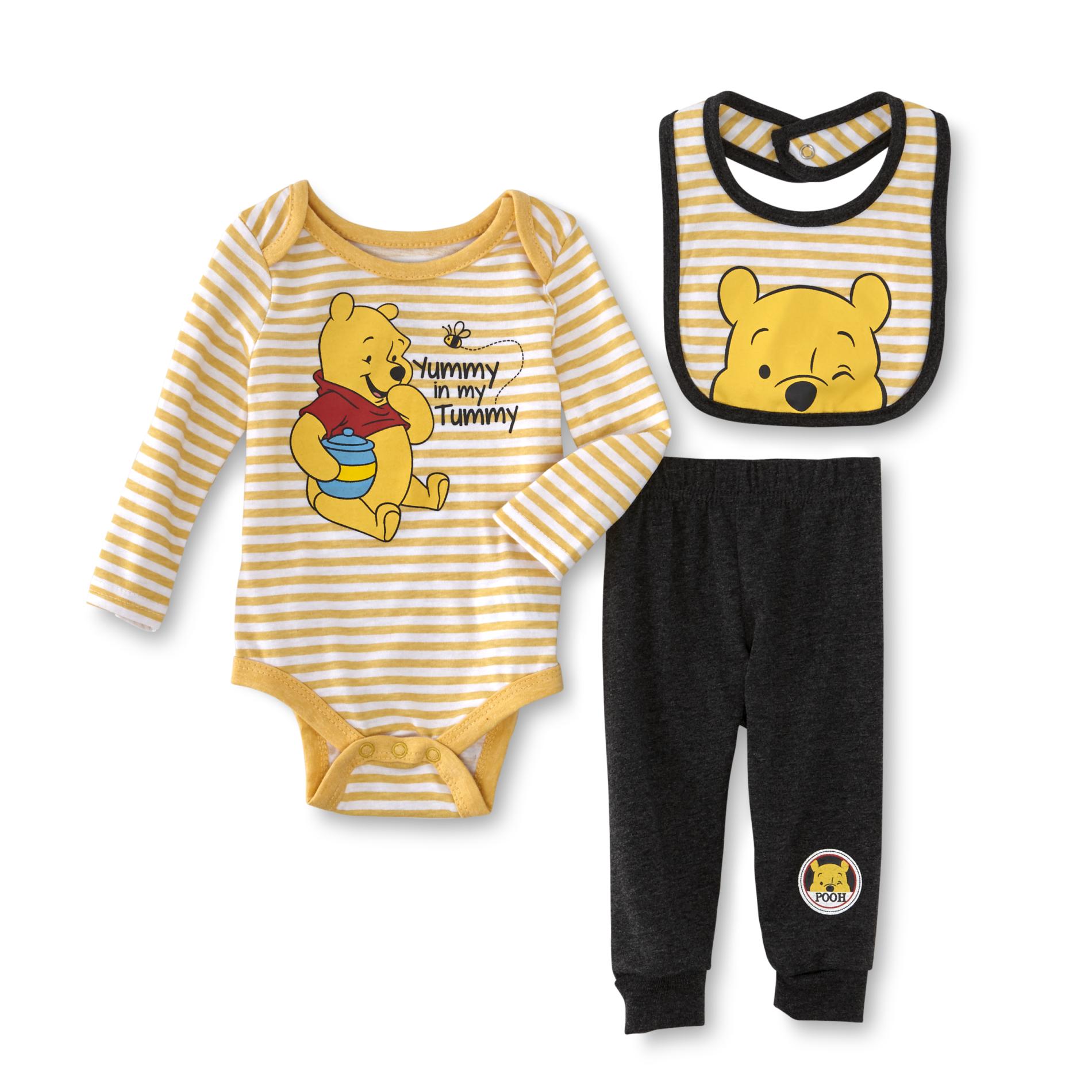 Children's Apparel Winnie The Pooh Infant Boys' Bodysuit, Pants & Bib