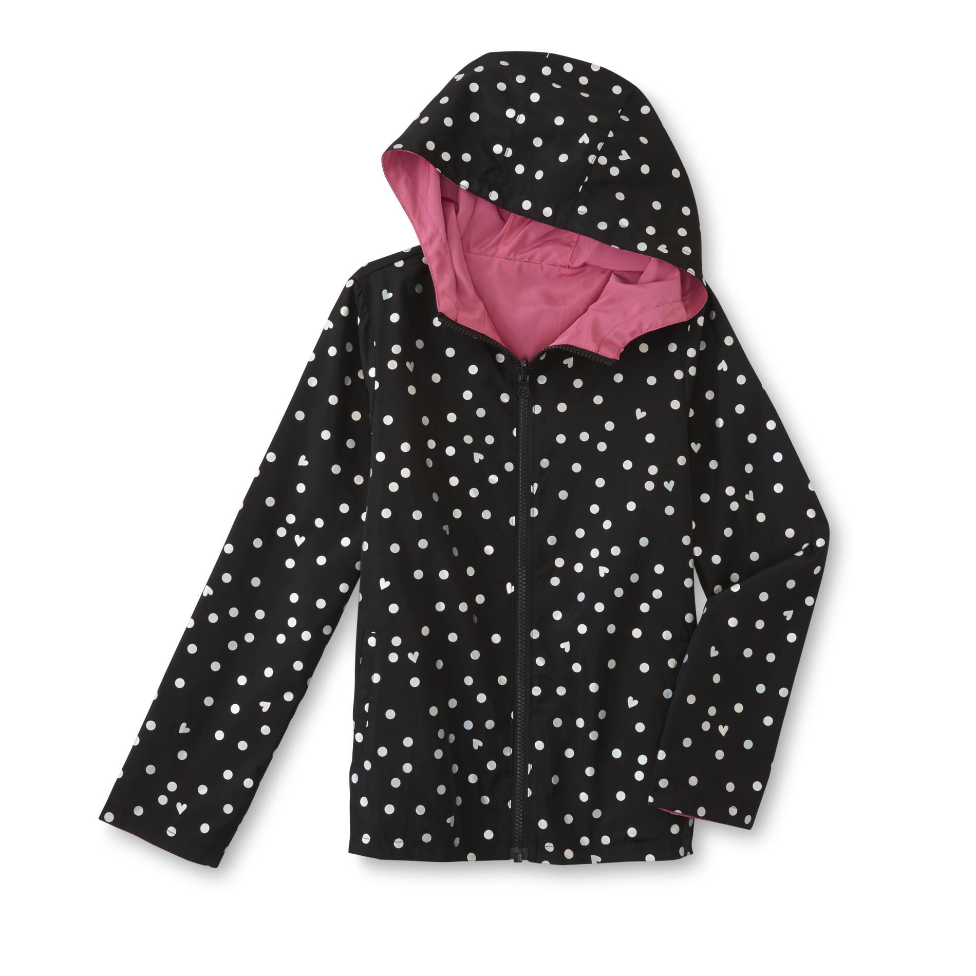 Athletech Toddler Girls' Reversible Hooded Windbreaker - Dots
