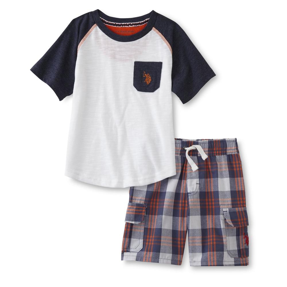 U.S. Polo Assn. Toddler Boys' Pocket T-Shirt & Shorts - Plaid