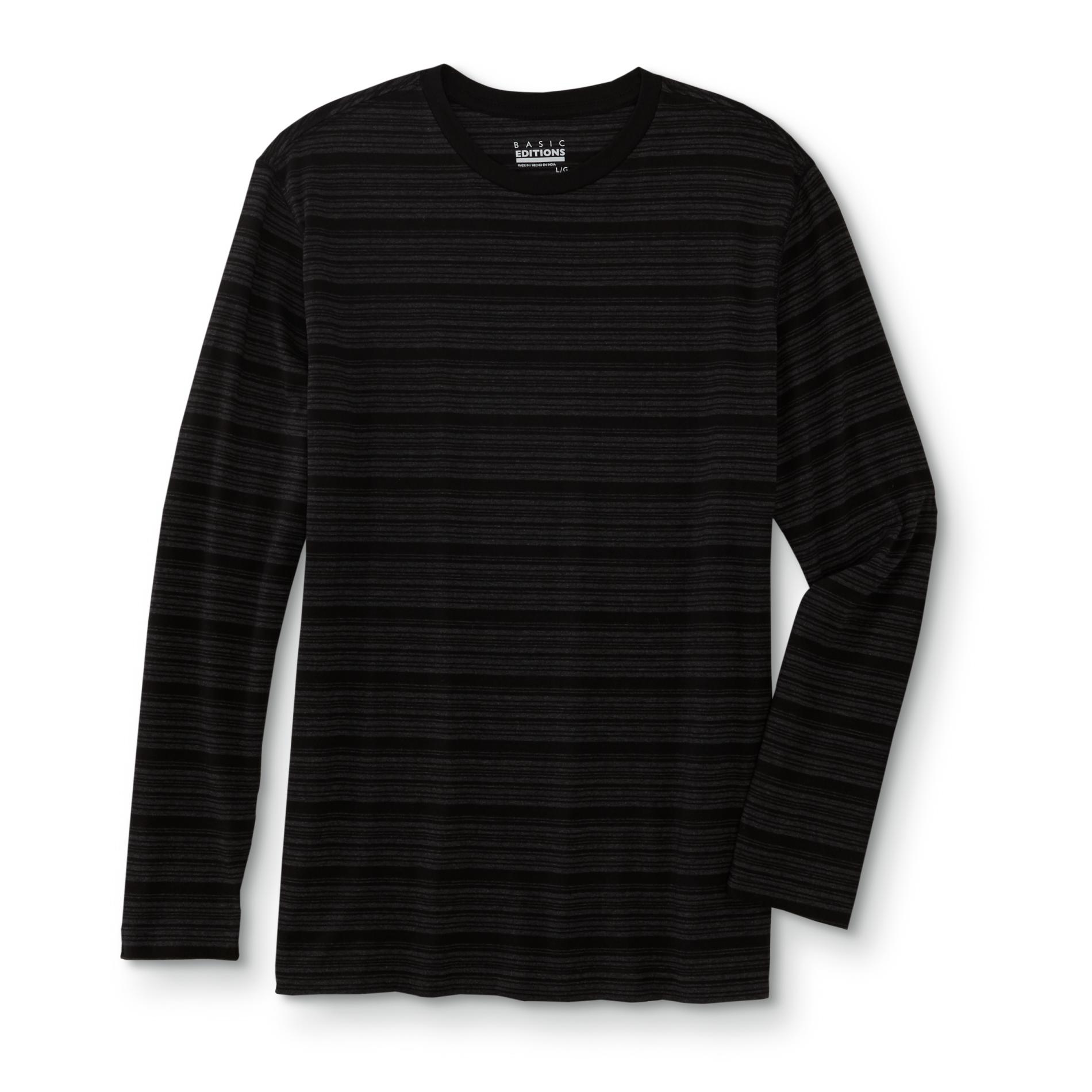 Basic Editions Men's Big & Long-Sleeve T-Shirt Striped