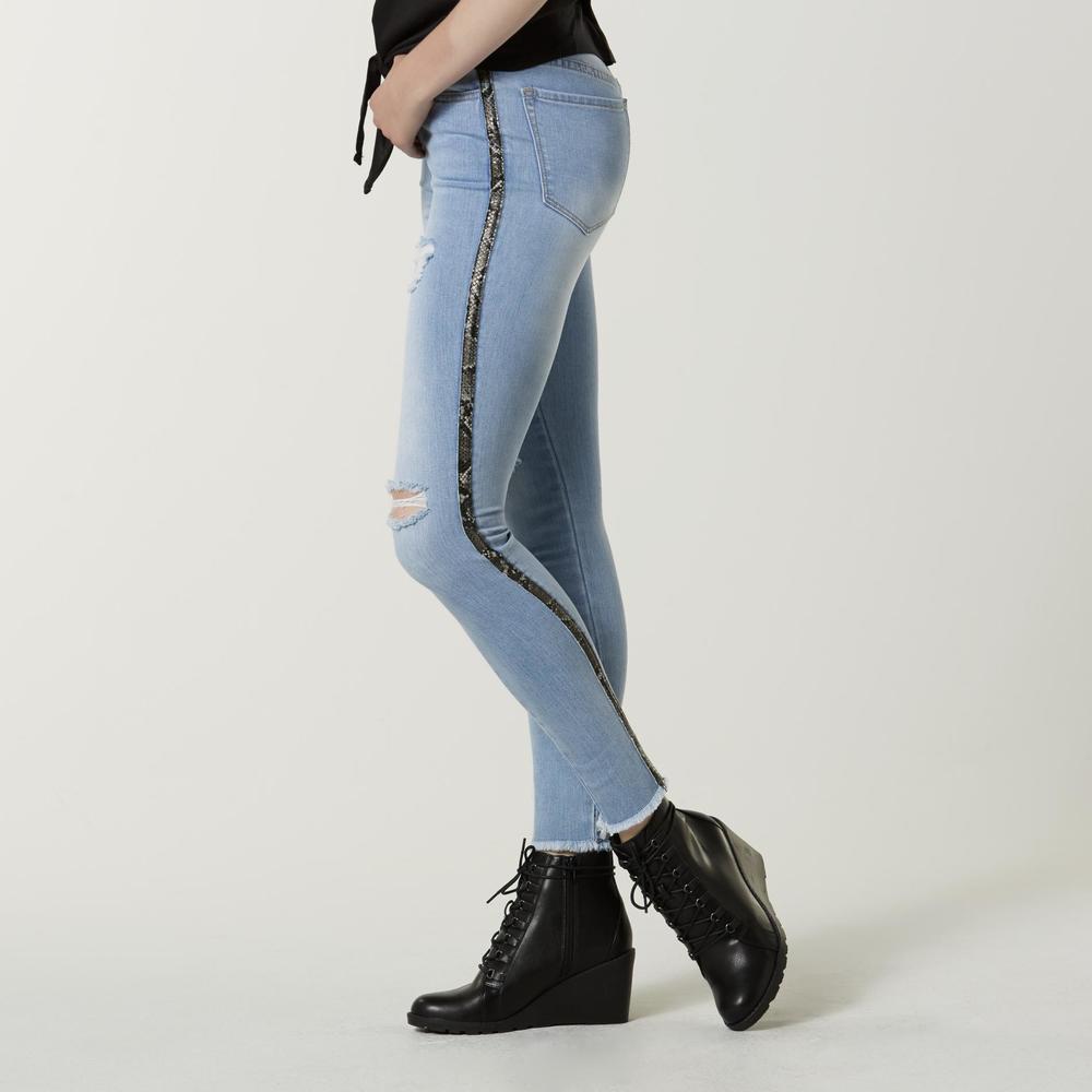 Amplify Juniors' Side Stripe Skinny Jeans - Snakeskin