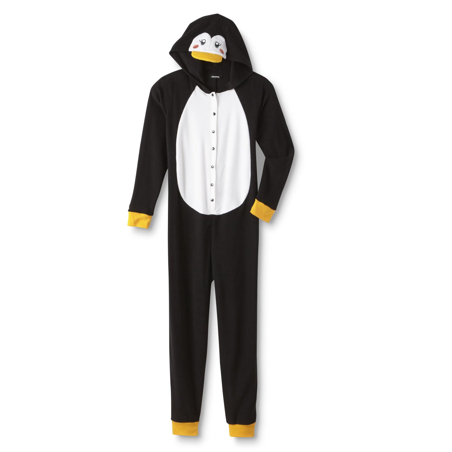 Joe Boxer Junior's Hooded One-Piece Pajamas - Penguin