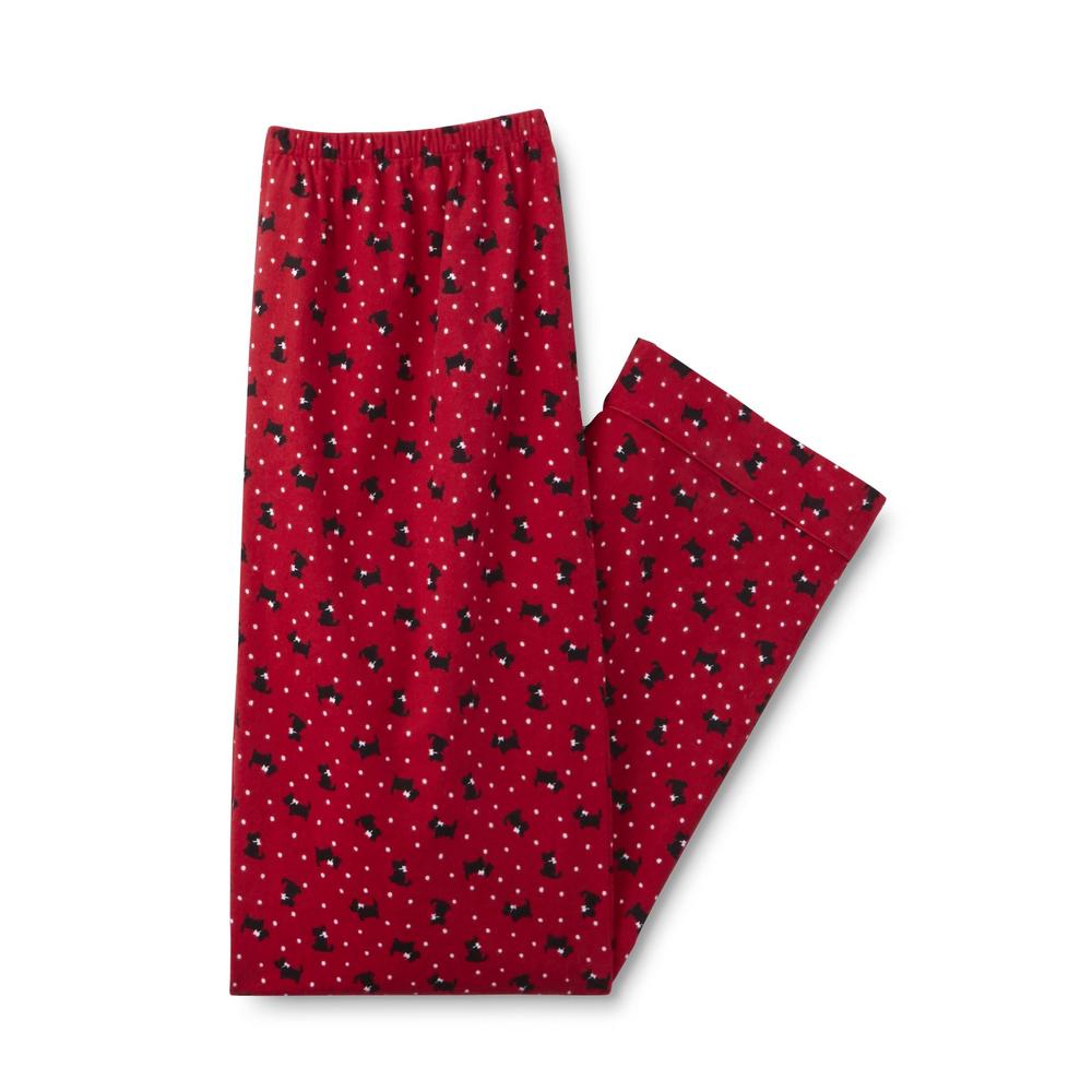 Laura Scott Women's Flannel Pajama Top & Pants - Terrier & Dot