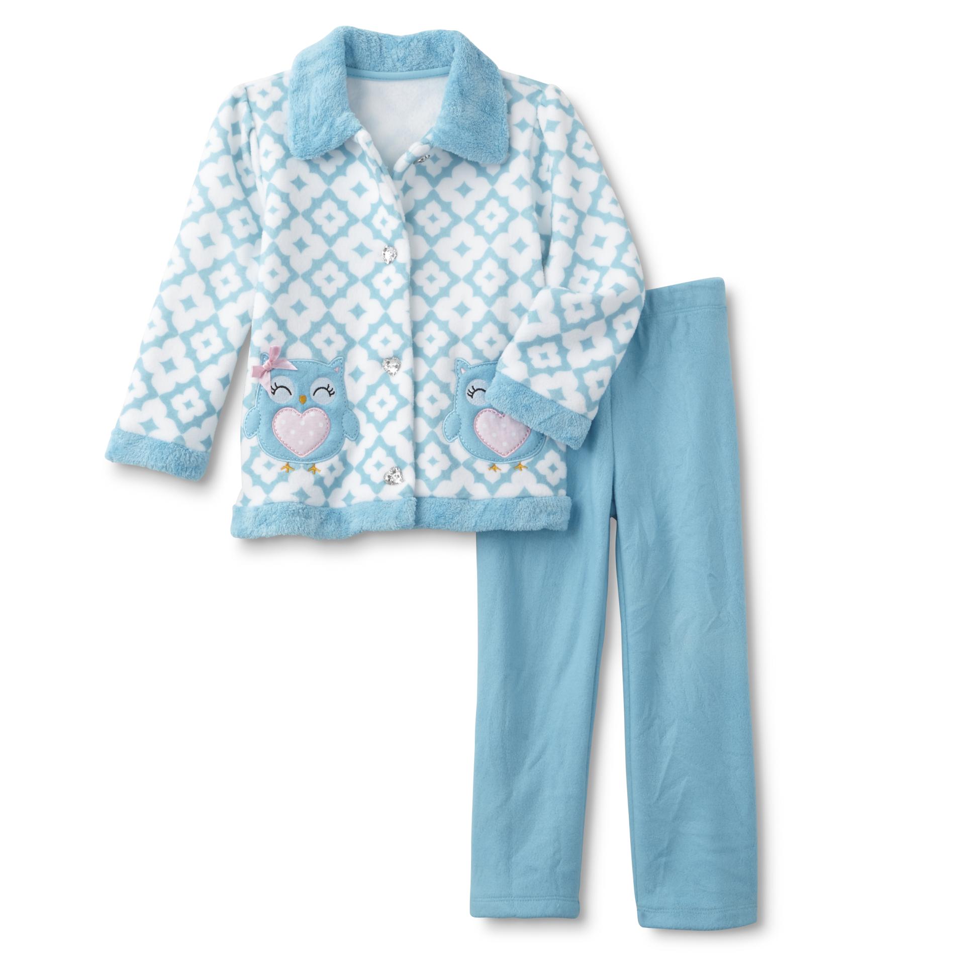 Young Hearts Infant & Toddler Girl's Fleece Jacket & Pants - Owl