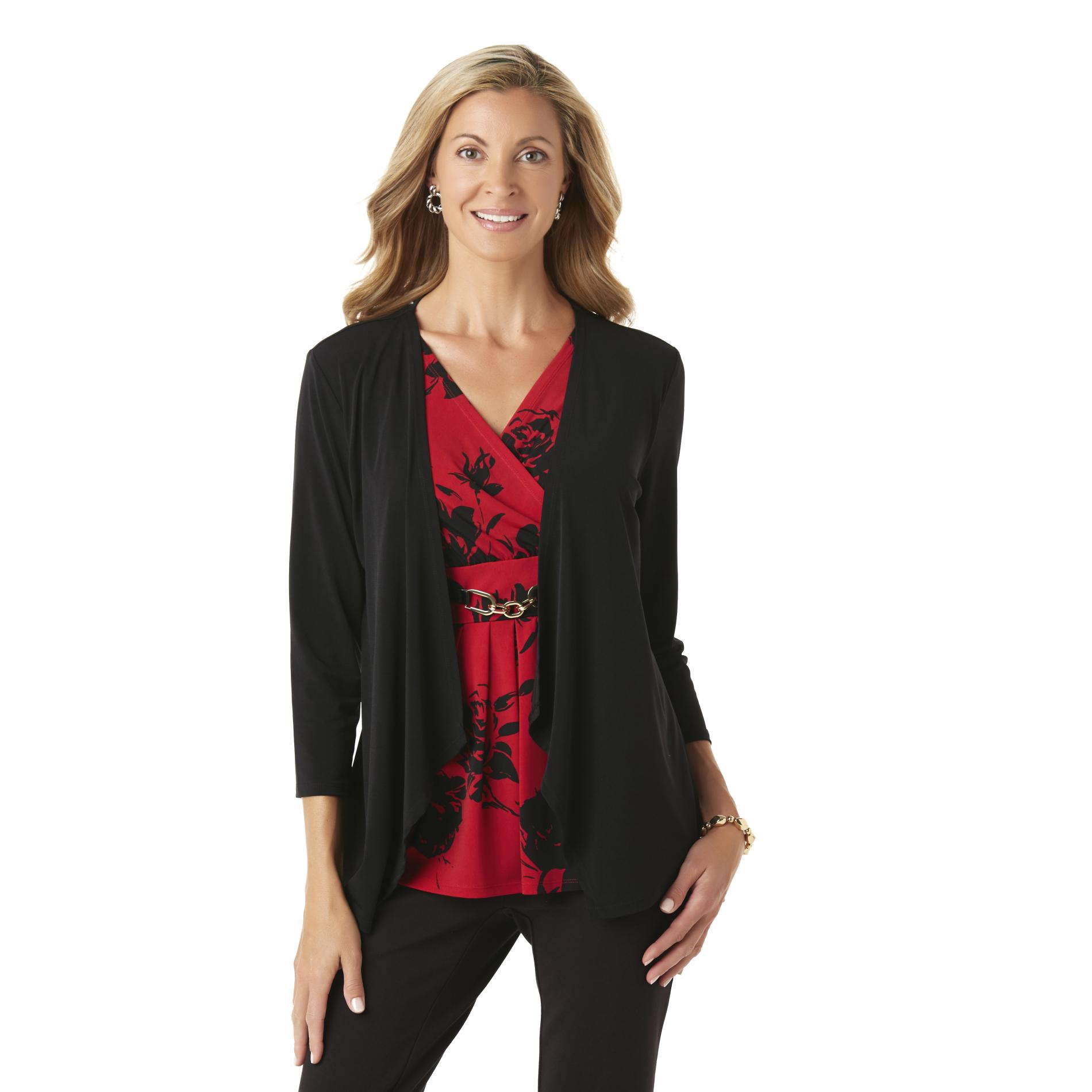 Jaclyn Smith Women's Layered-Look Top - Floral