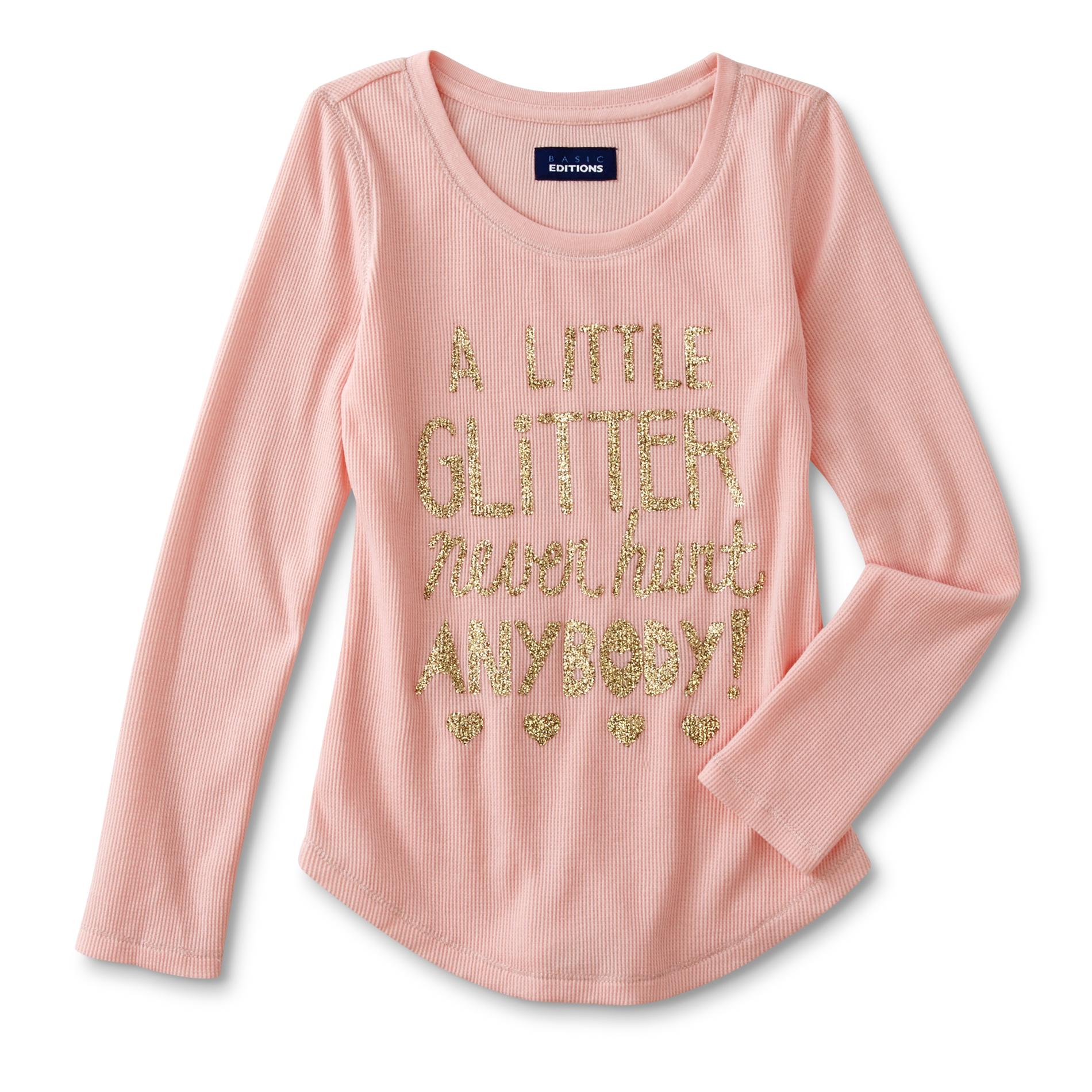 Basic Editions Girl's Long-Sleeve Thermal Top - A Little Glitter