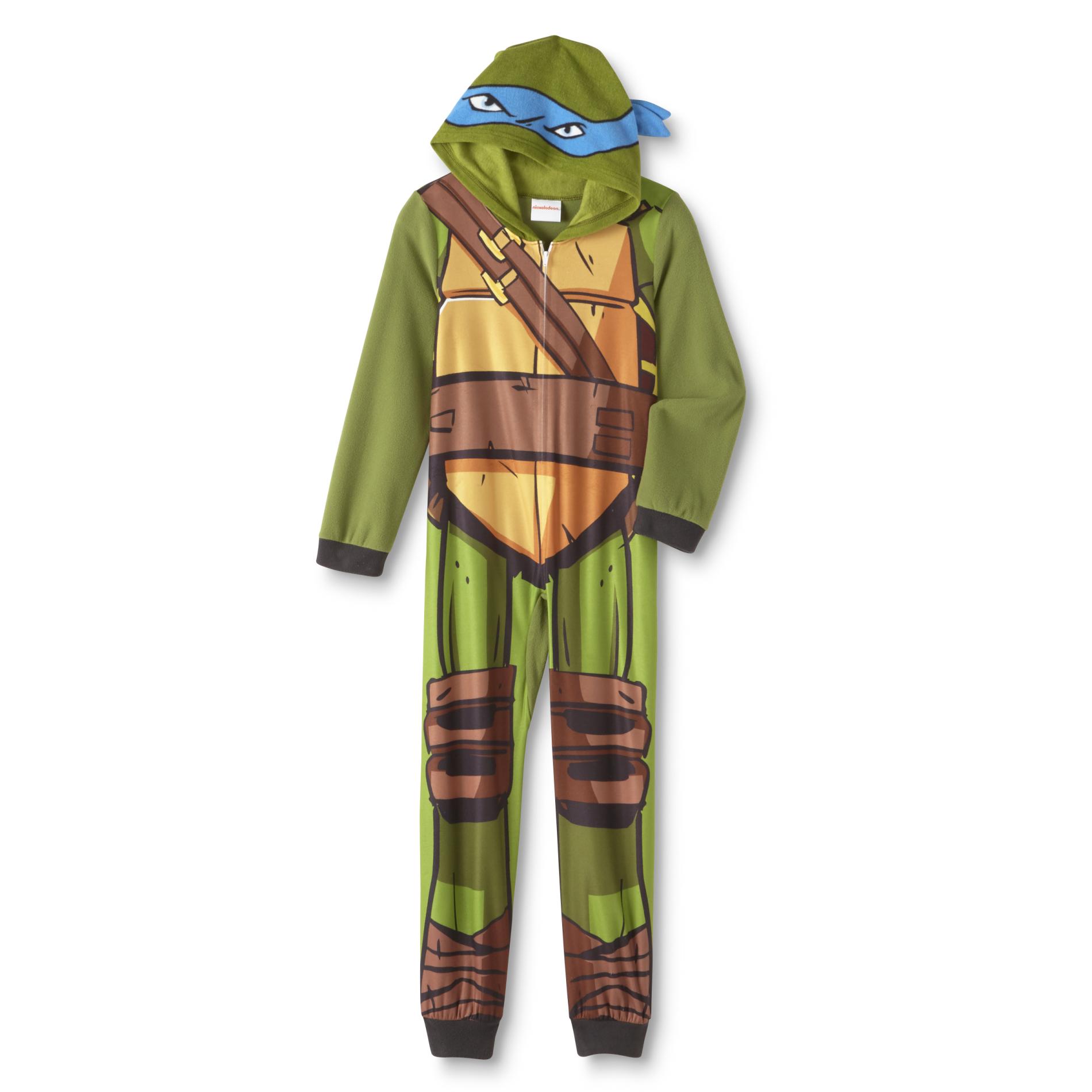 Nickelodeon Teenage Mutant Ninja Turtles Boy's One-Piece Hooded Pajamas